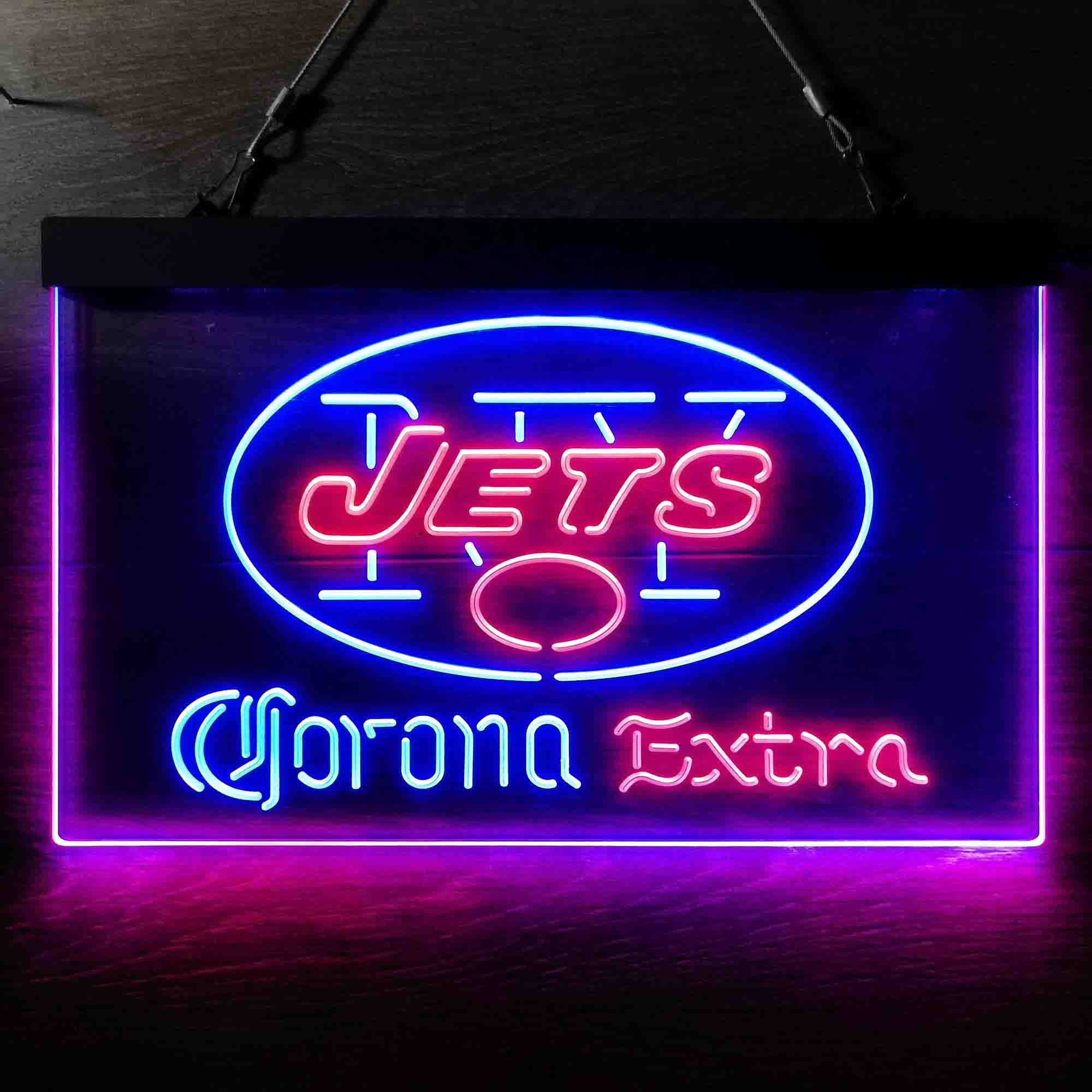 New York Jets Corona Extra Bar Neon-Like LED Sign - ProLedSign