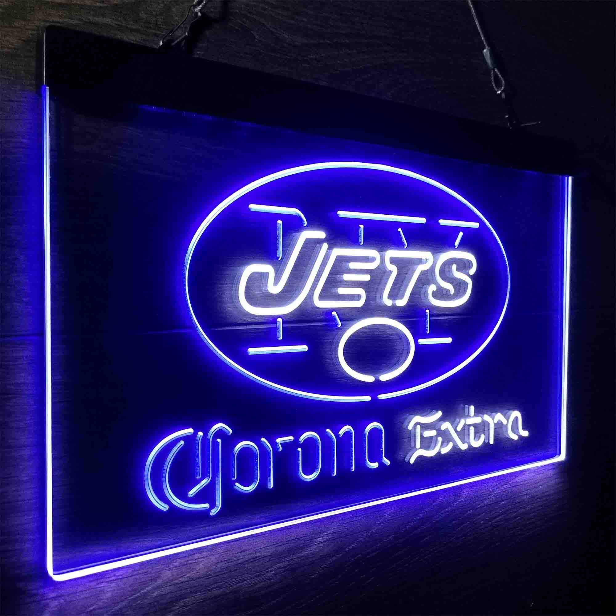 New York Jets Corona Extra Bar Neon-Like LED Sign - ProLedSign