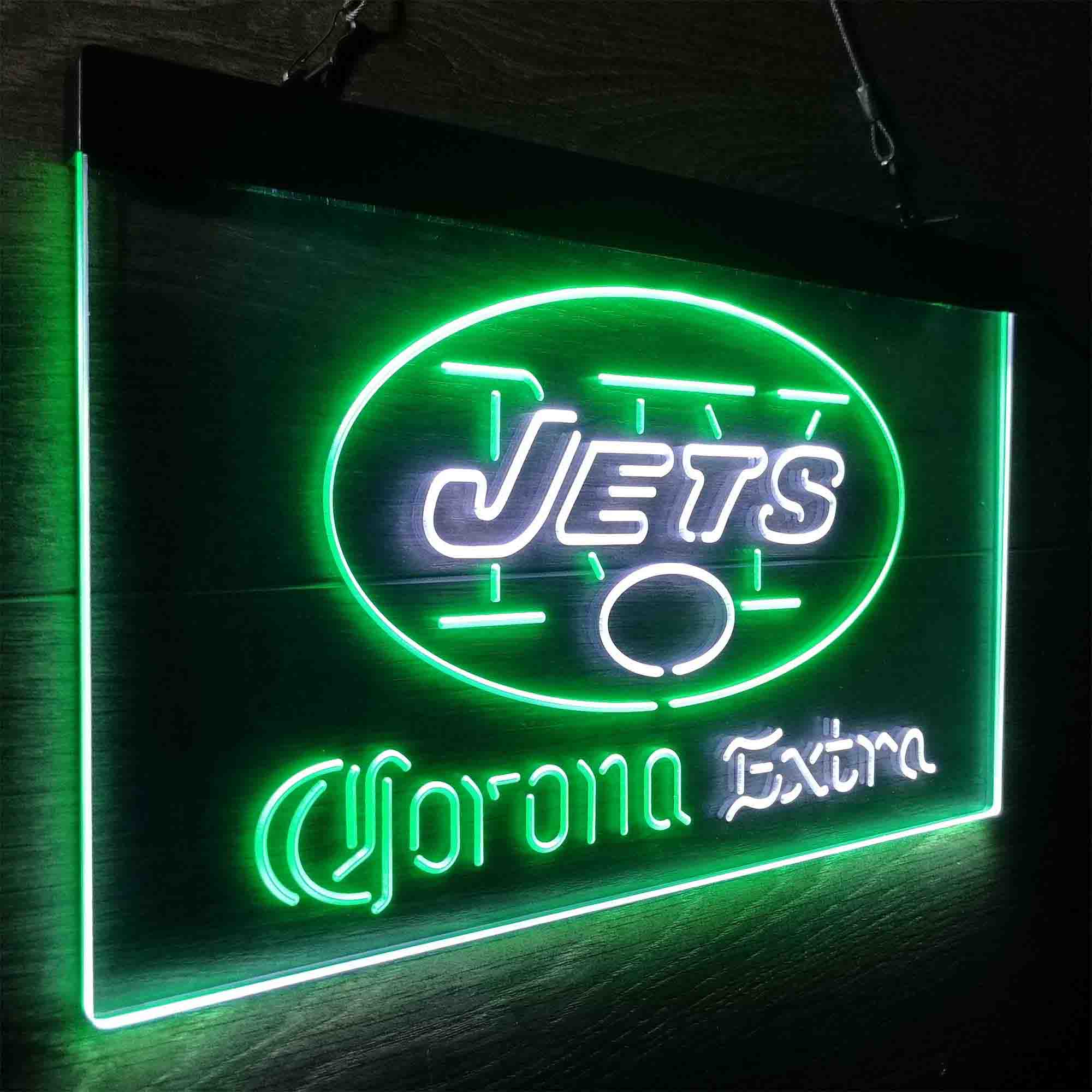 New York Jets Corona Extra Bar Neon-Like LED Sign - ProLedSign