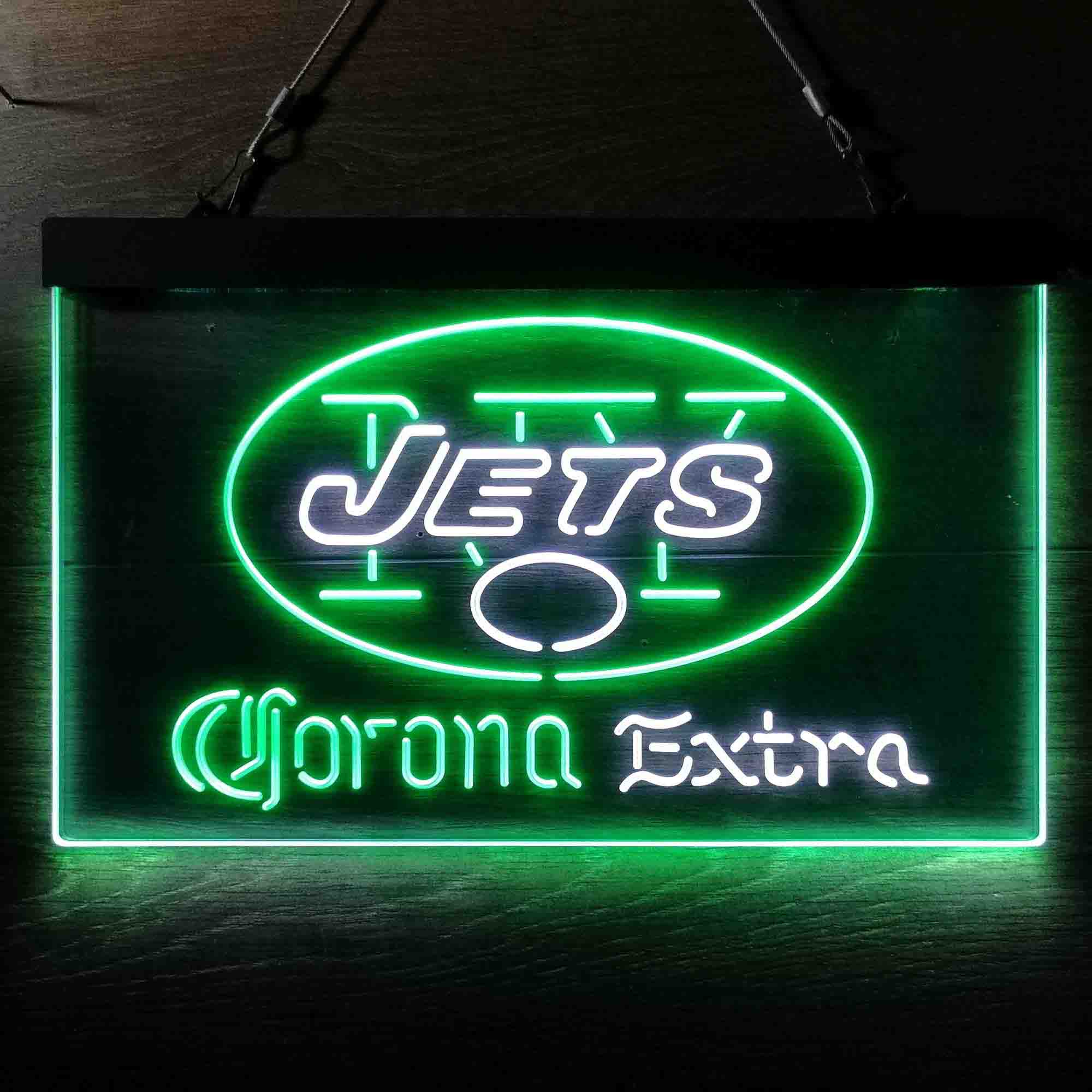 New York Jets Corona Extra Bar Neon-Like LED Sign - ProLedSign