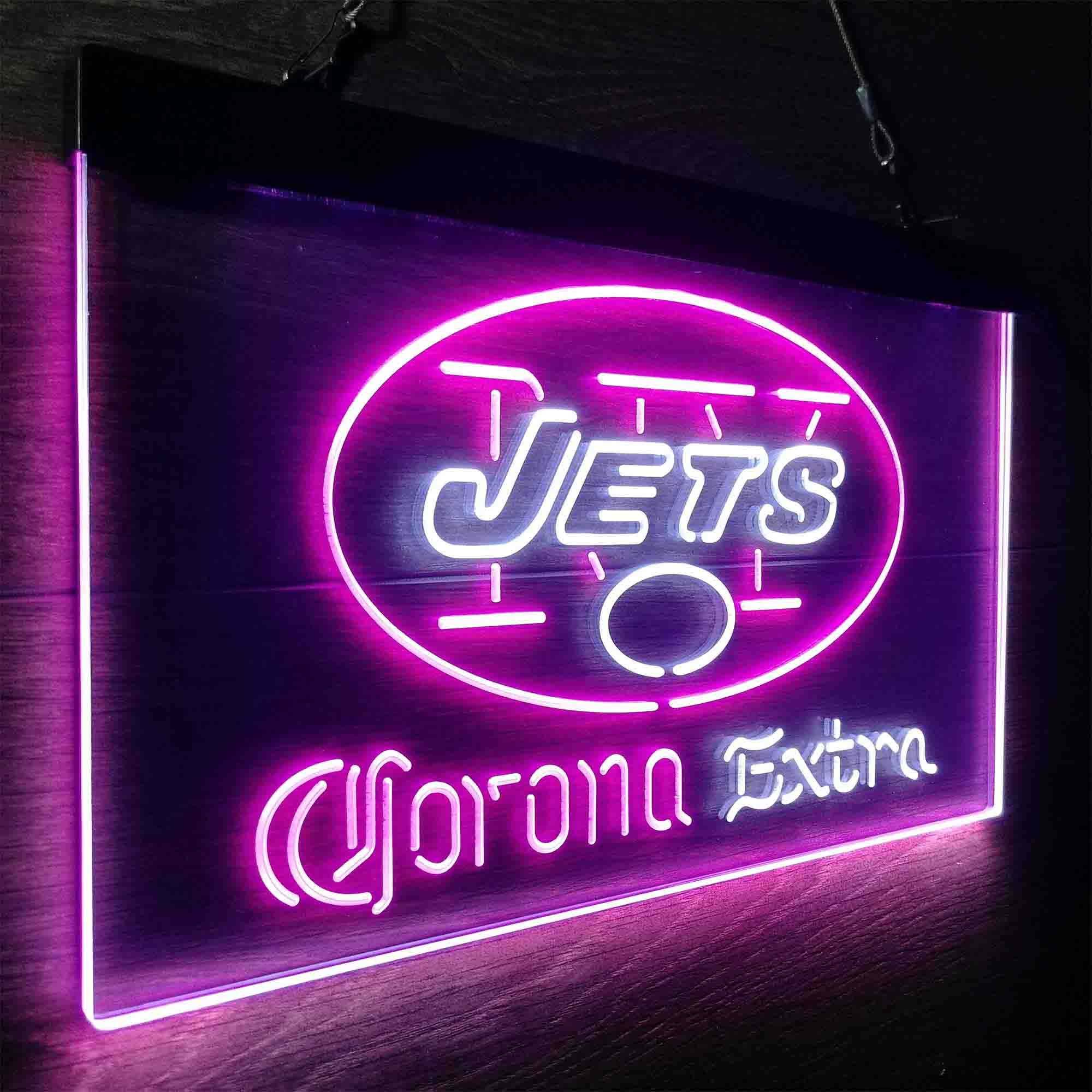 New York Jets Corona Extra Bar Neon-Like LED Sign - ProLedSign