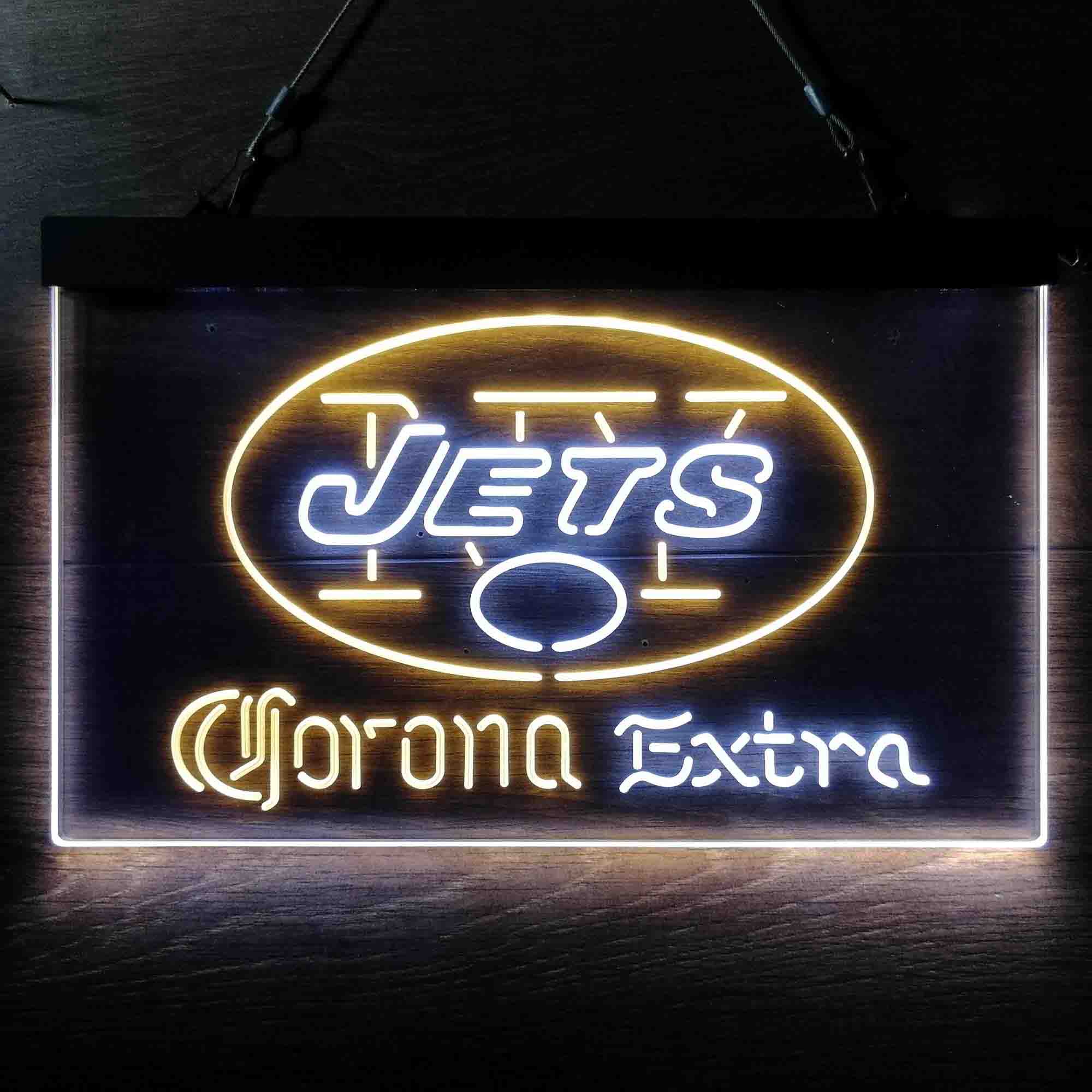 New York Jets Corona Extra Bar Neon-Like LED Sign - ProLedSign