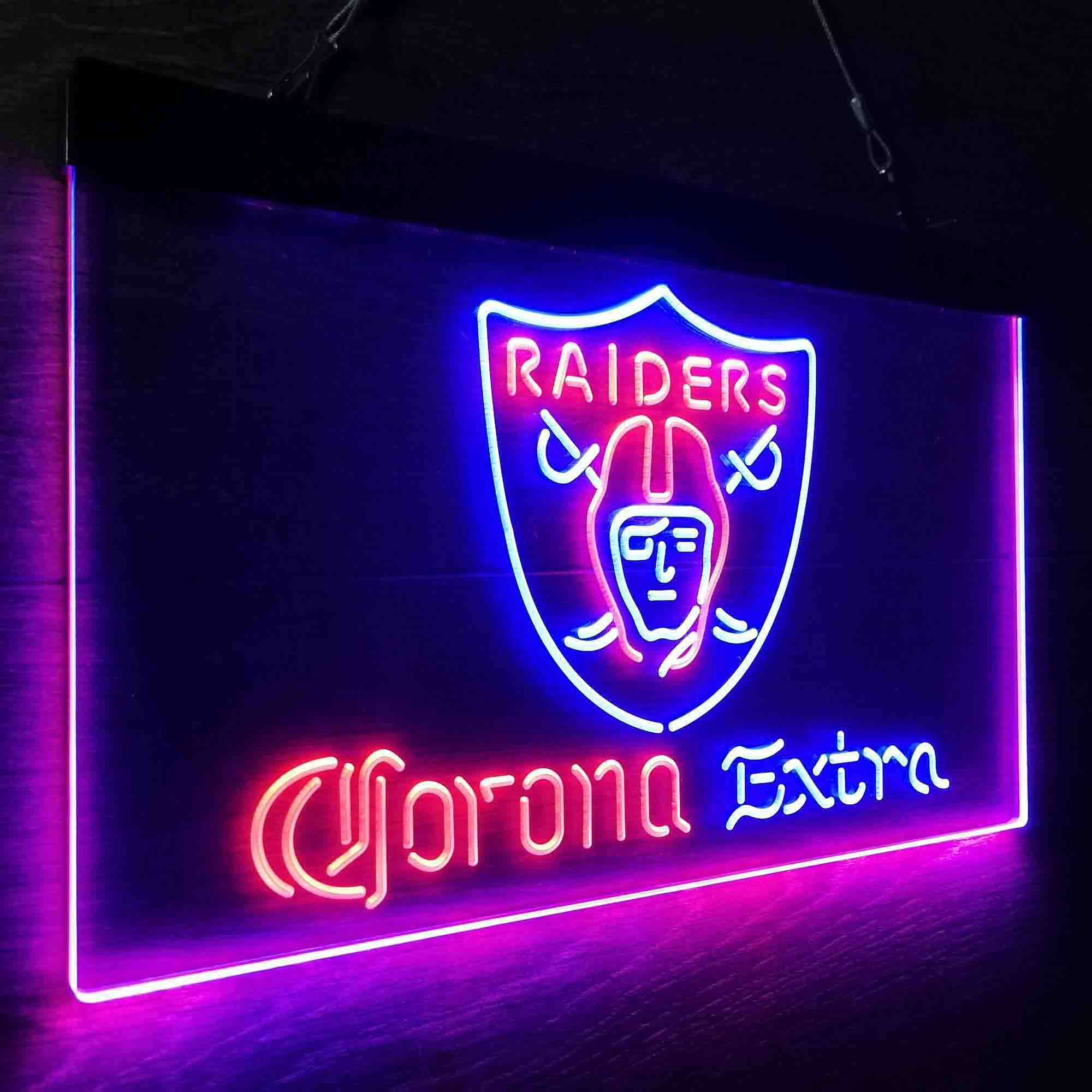 Oakland Raiders Corona Extra Bar Neon-Like LED Sign - ProLedSign