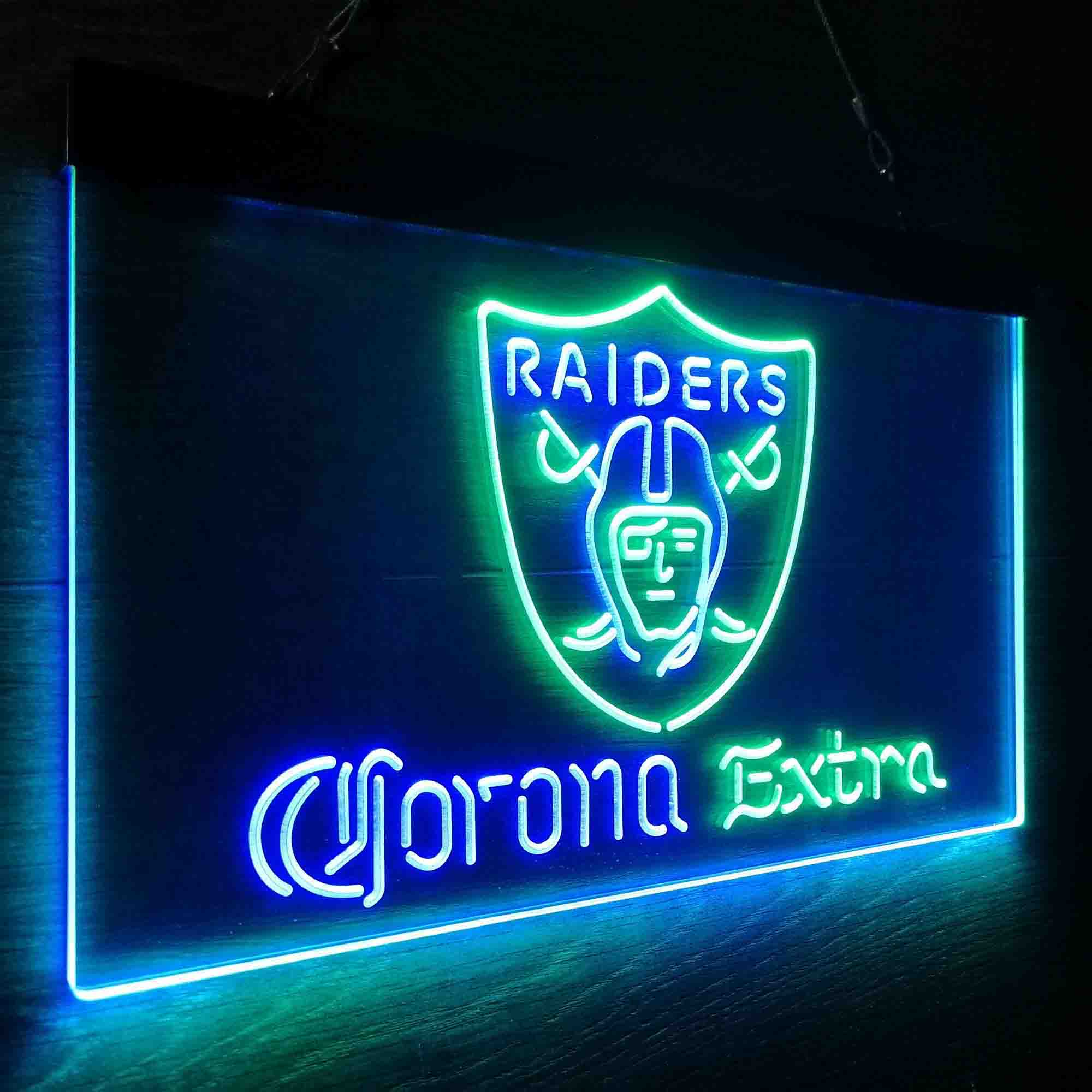 Oakland Raiders Corona Extra Bar Neon-Like LED Sign - ProLedSign