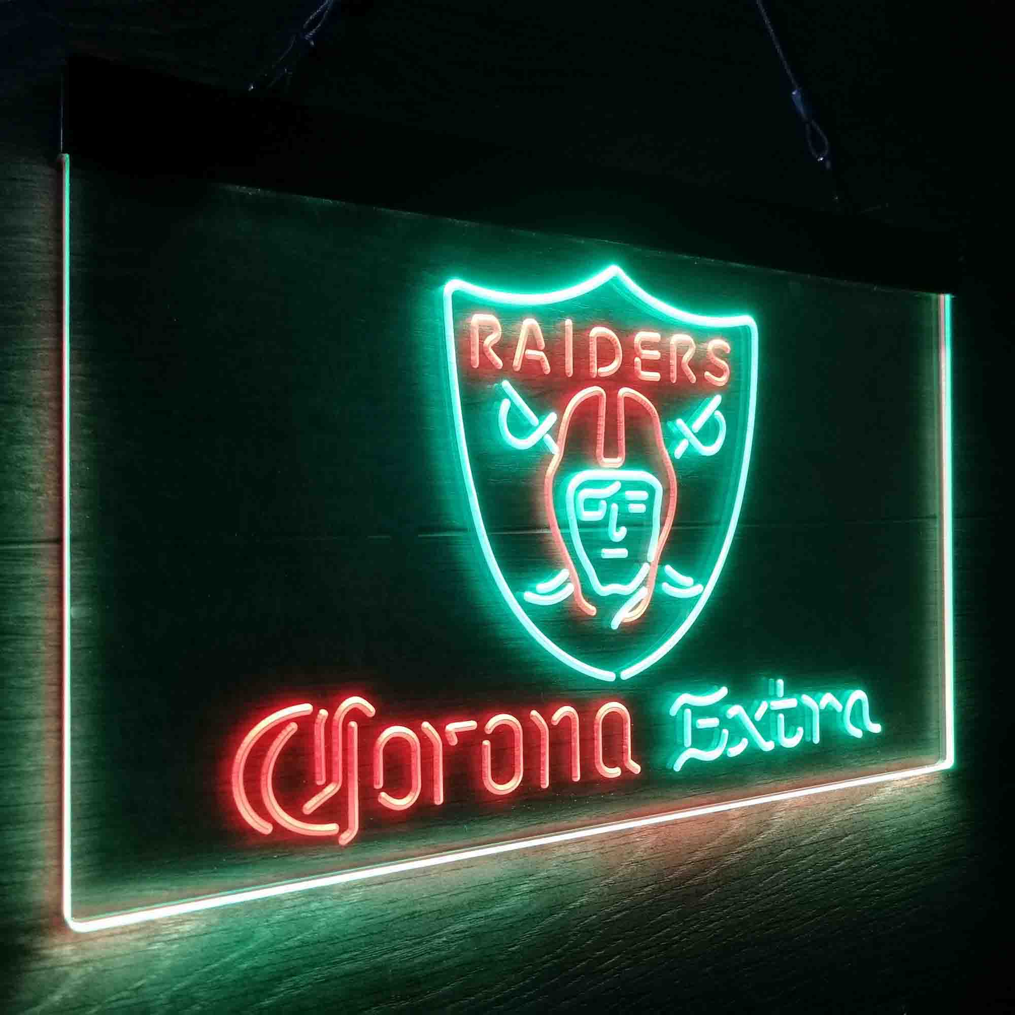 Oakland Raiders Corona Extra Bar Neon-Like LED Sign - ProLedSign