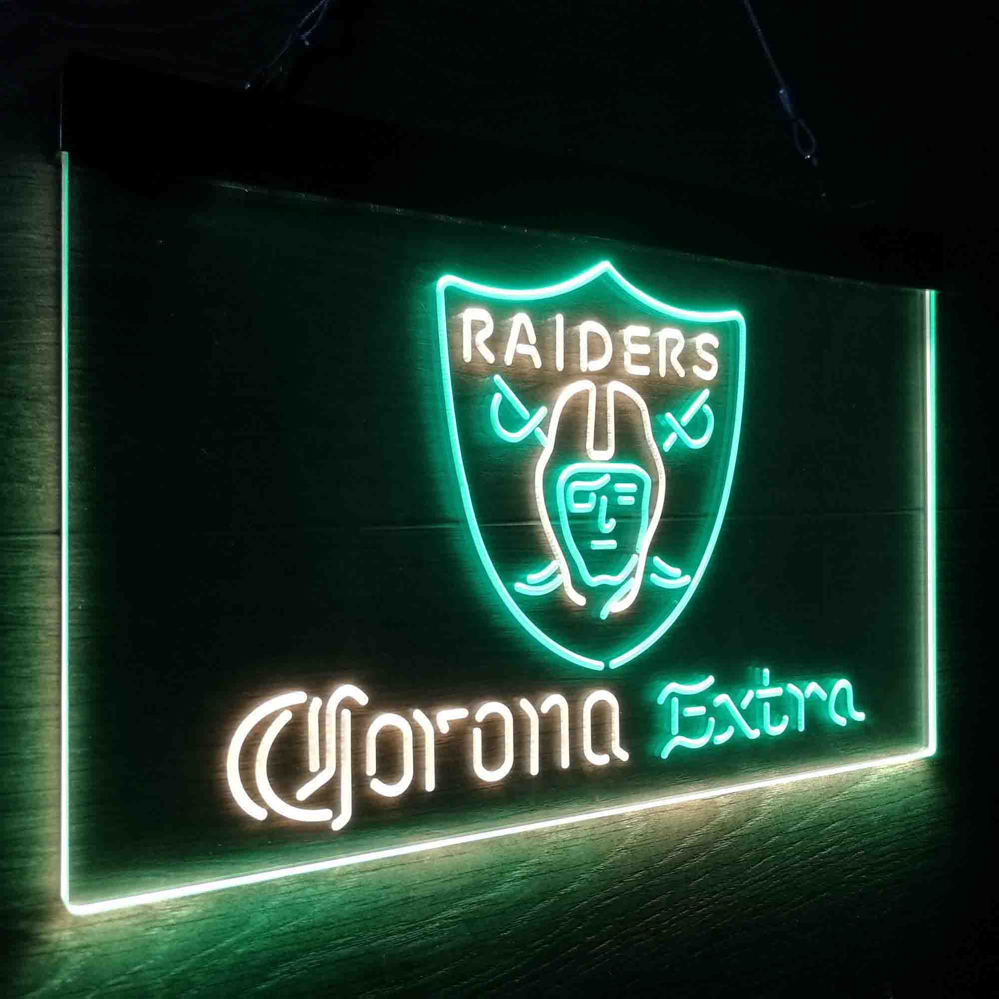 Oakland Raiders Corona Extra Bar Neon-Like LED Sign - ProLedSign