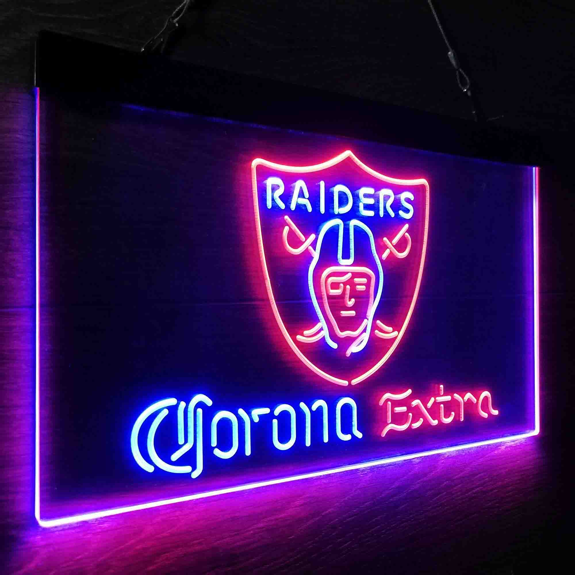 Oakland Raiders Corona Extra Bar Neon-Like LED Sign - ProLedSign