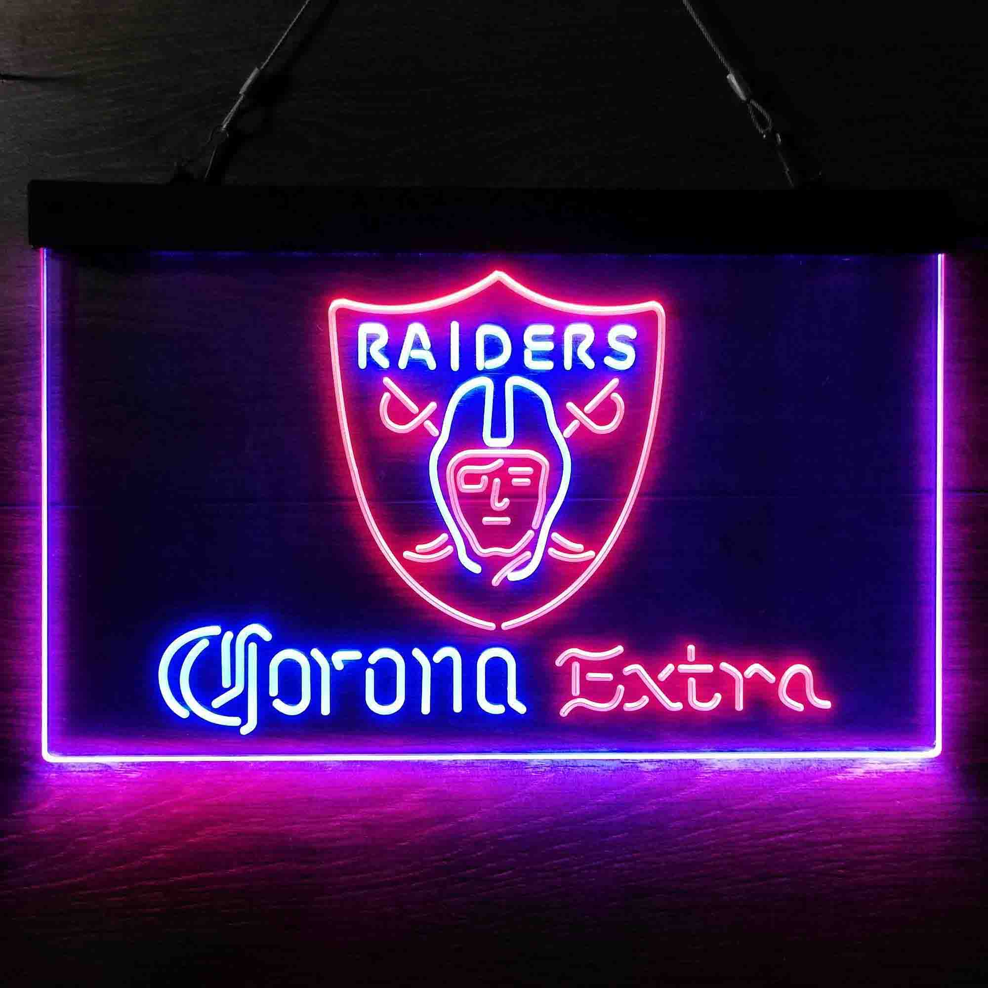 Oakland Raiders Corona Extra Bar Neon-Like LED Sign - ProLedSign