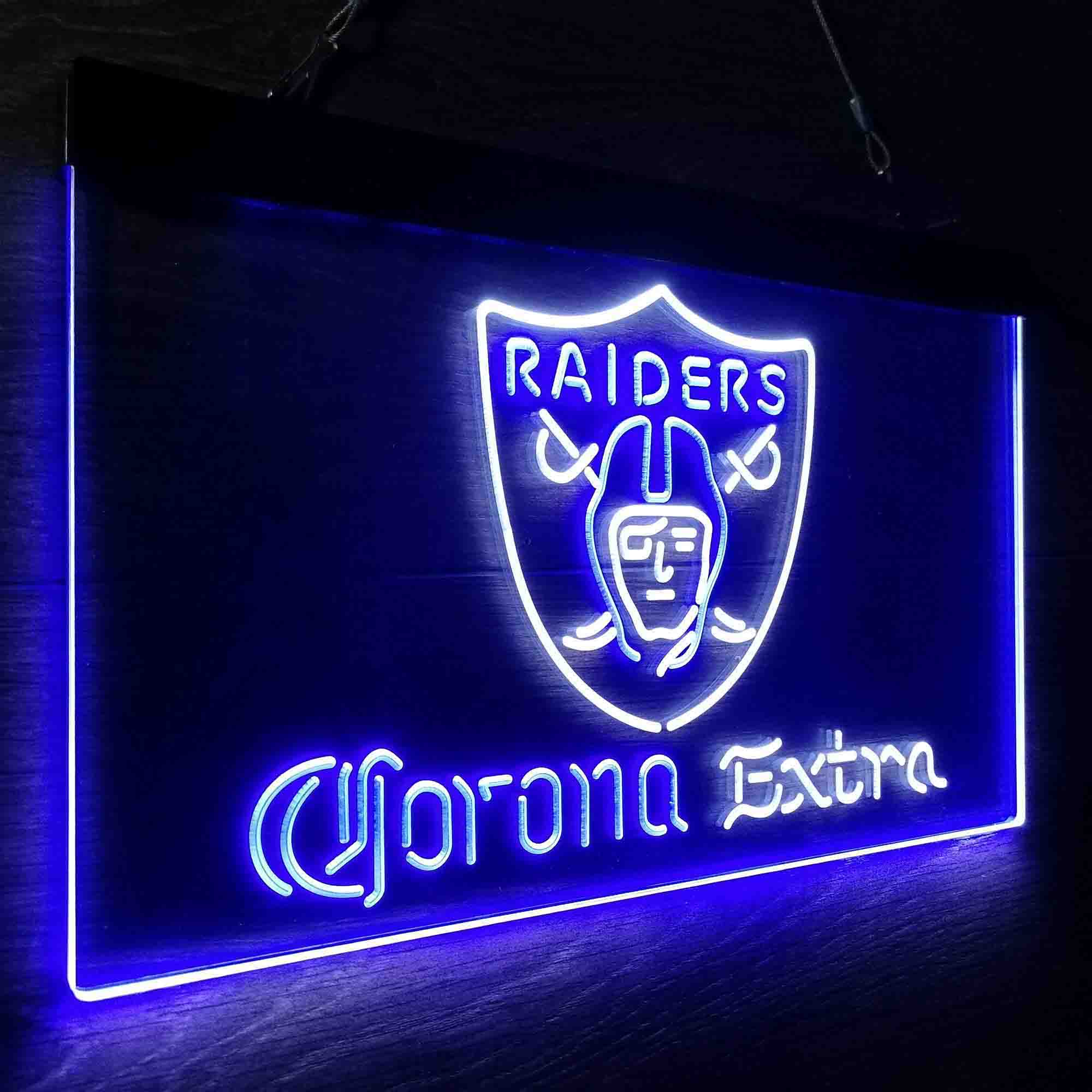 Oakland Raiders Corona Extra Bar Neon-Like LED Sign - ProLedSign