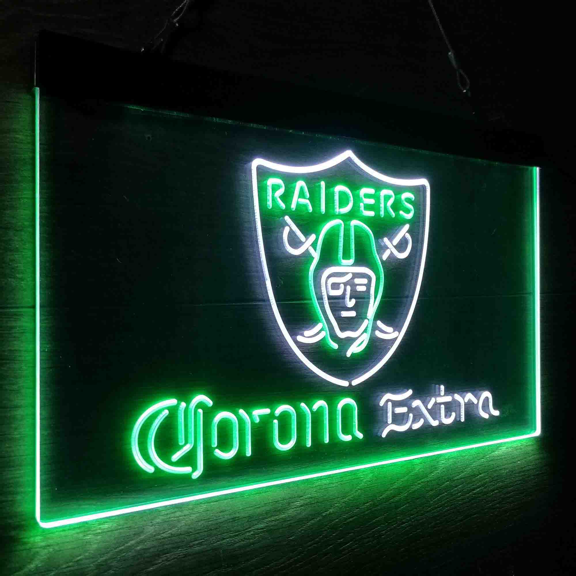 Oakland Raiders Corona Extra Bar Neon-Like LED Sign - ProLedSign