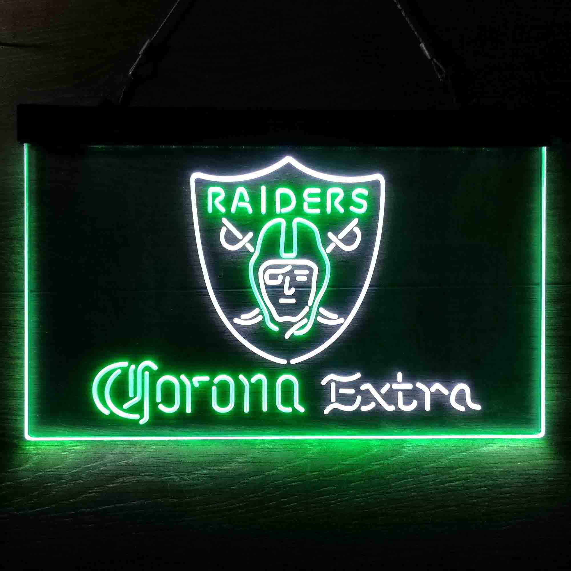 Oakland Raiders Corona Extra Bar Neon-Like LED Sign - ProLedSign