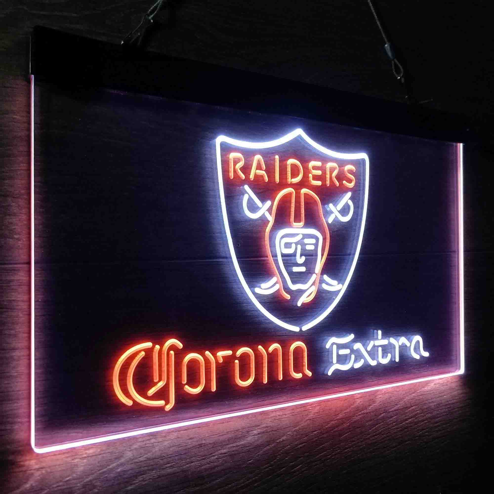 Oakland Raiders Corona Extra Bar Neon-Like LED Sign - ProLedSign