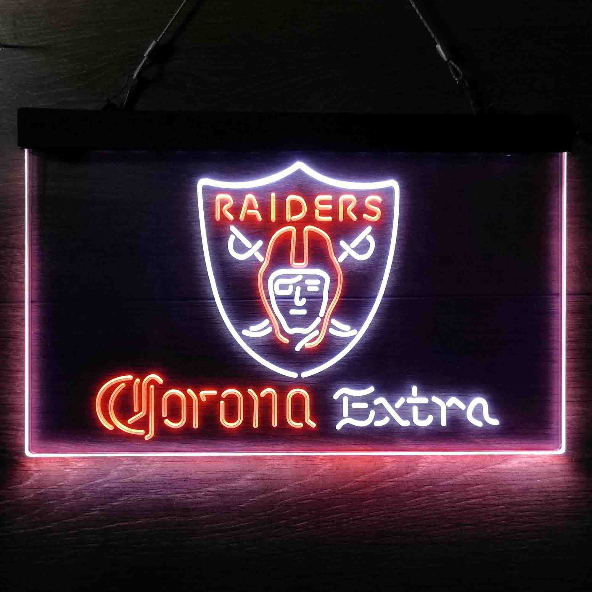 Oakland Raiders Corona Extra Bar Neon-Like LED Sign - ProLedSign