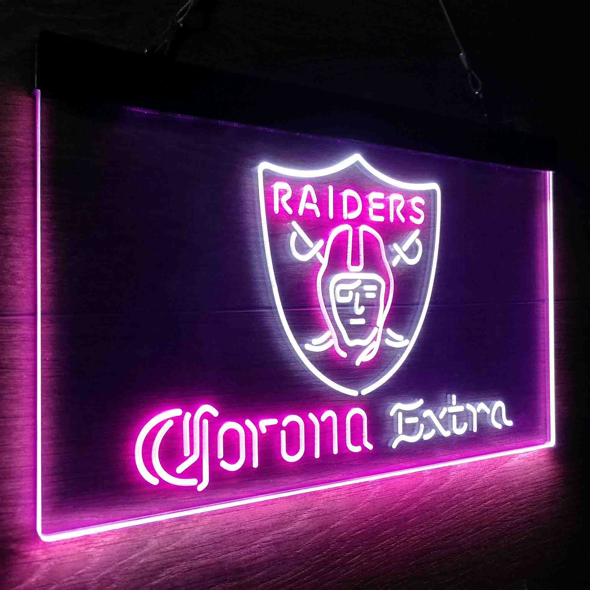 Oakland Raiders Corona Extra Bar Neon-Like LED Sign - ProLedSign