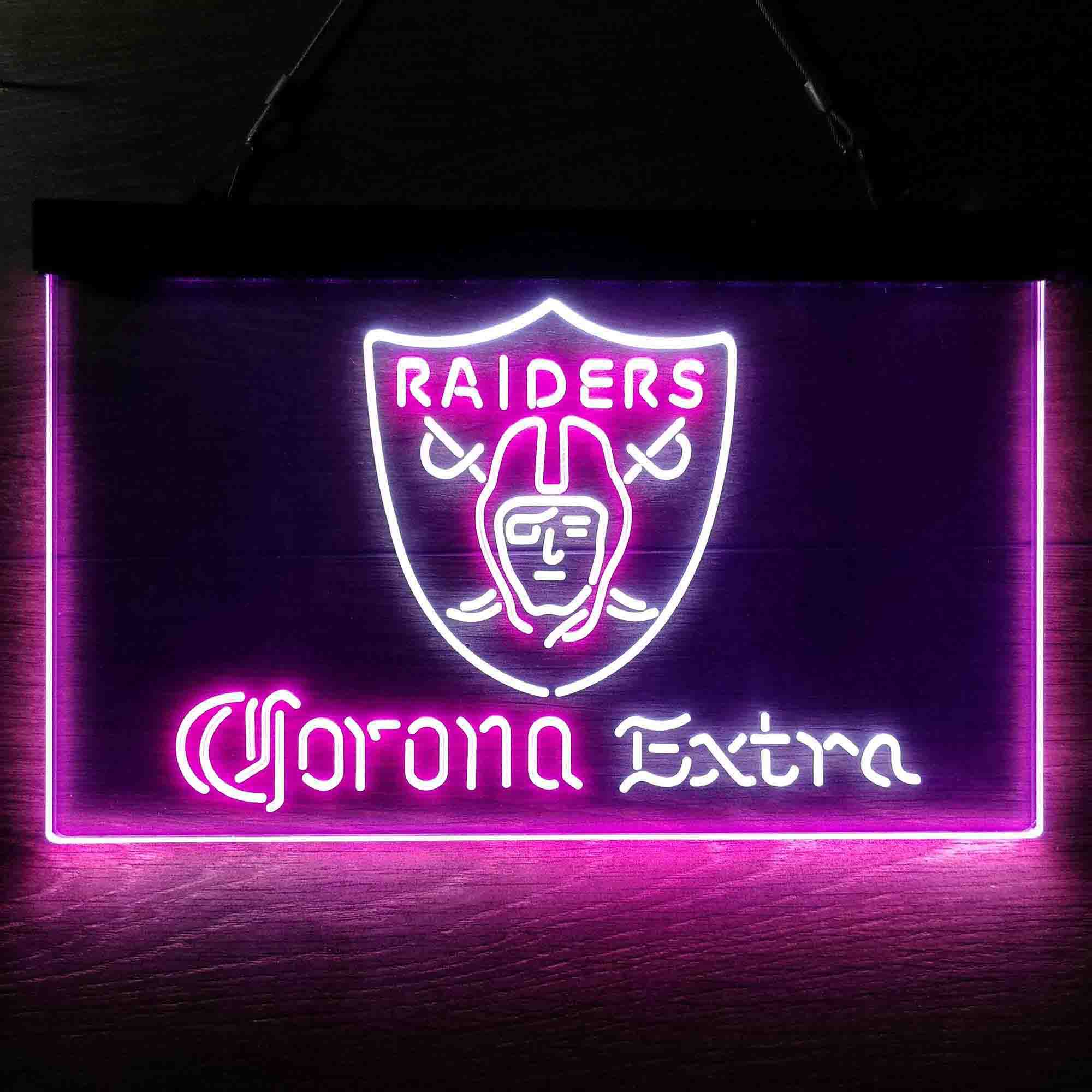 Oakland Raiders Corona Extra Bar Neon-Like LED Sign - ProLedSign