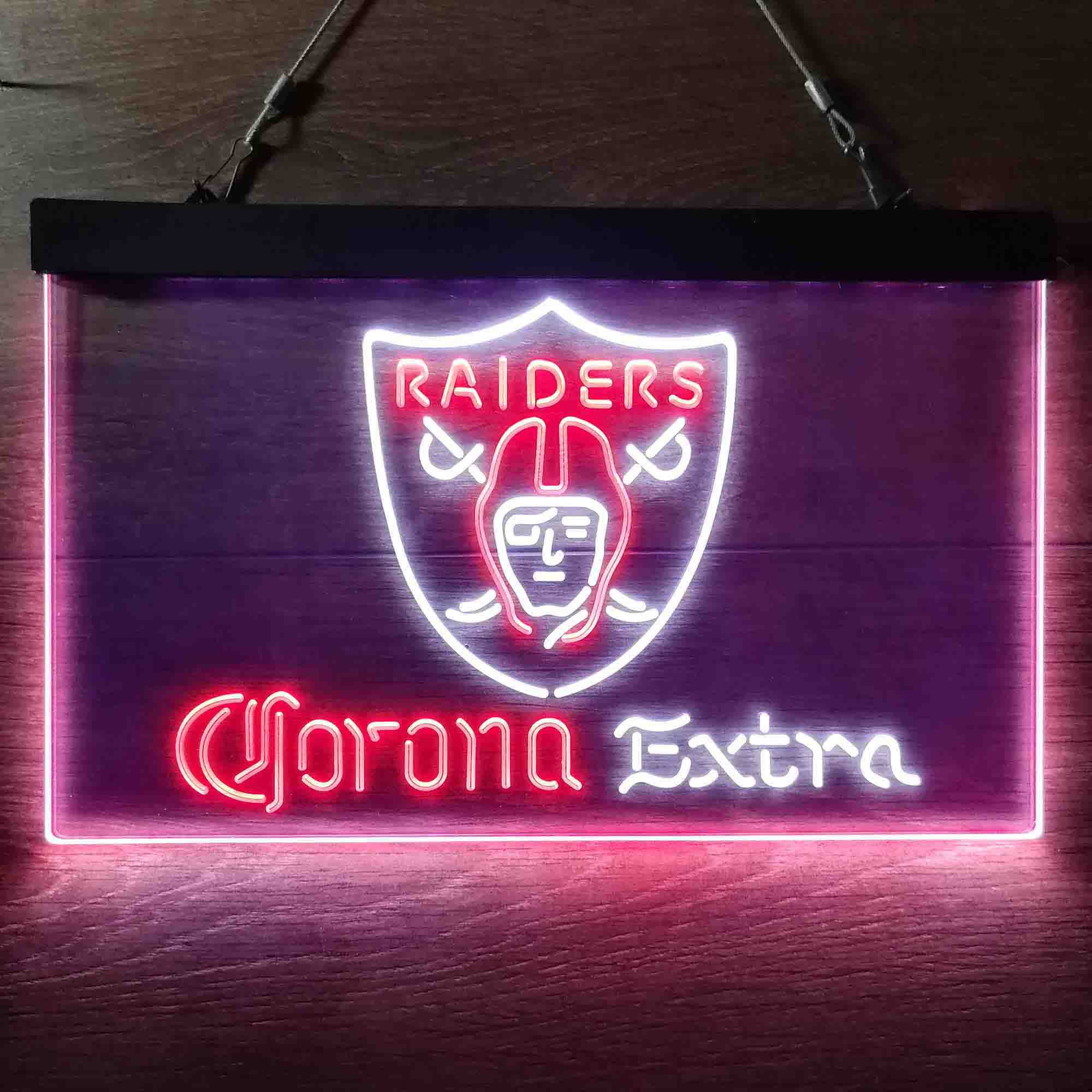 Oakland Raiders Corona Extra Bar Neon-Like LED Sign - ProLedSign