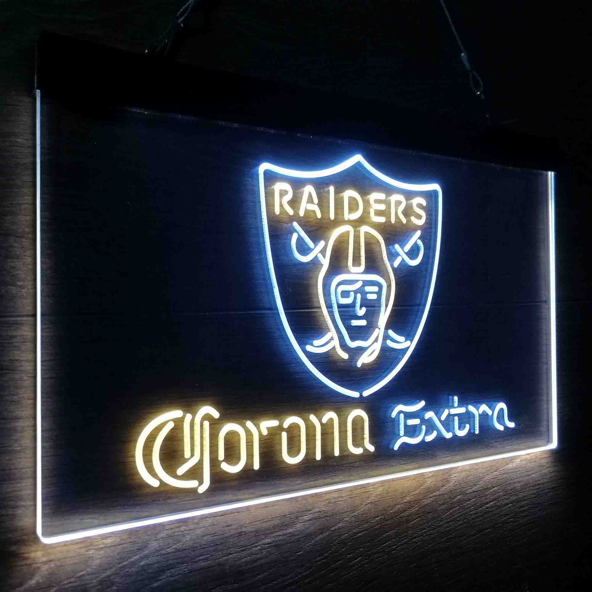 Oakland Raiders Corona Extra Bar Neon-Like LED Sign - ProLedSign