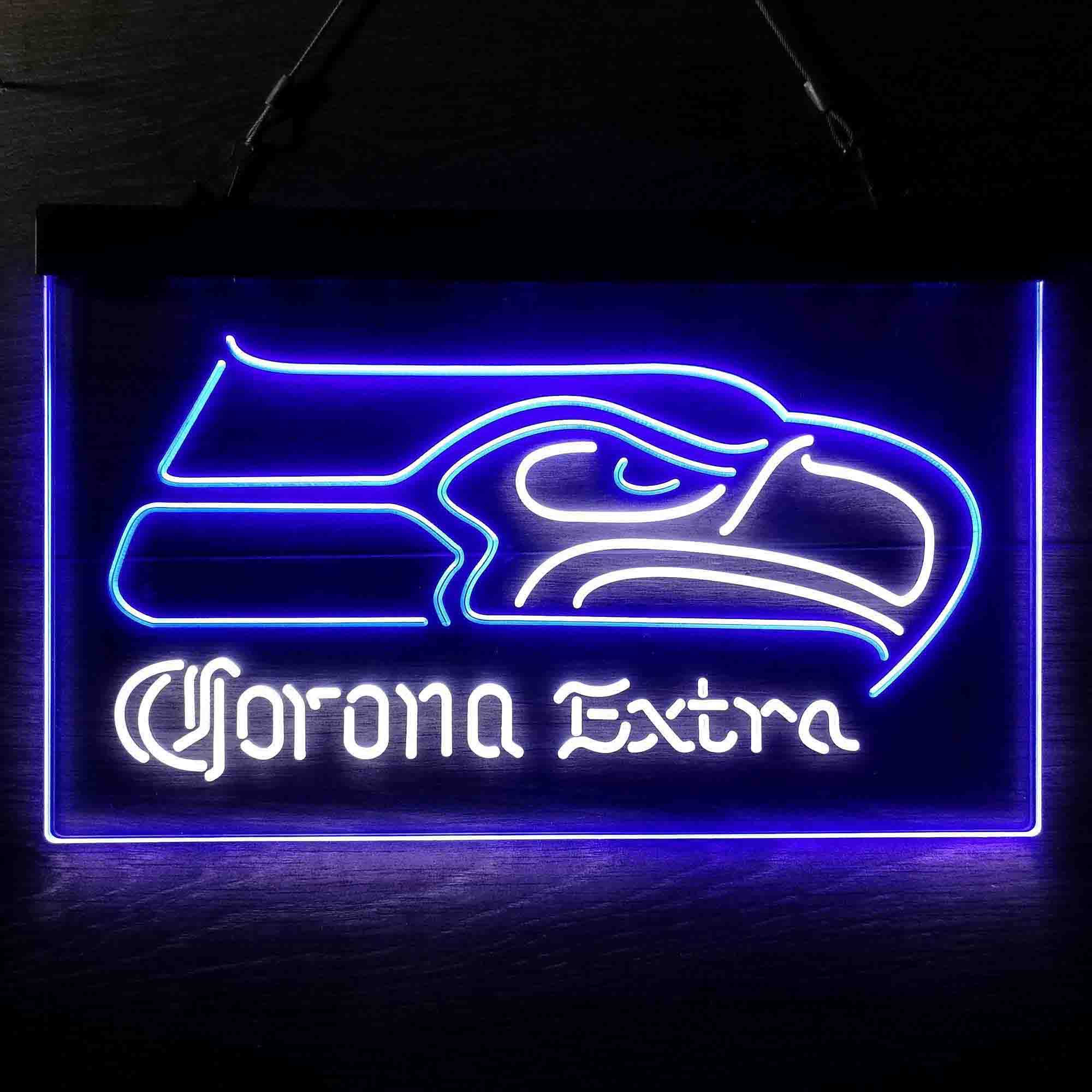 Corona Extra Bar Seattle Seahawks Est. 1976 Neon-Like LED Light Sign