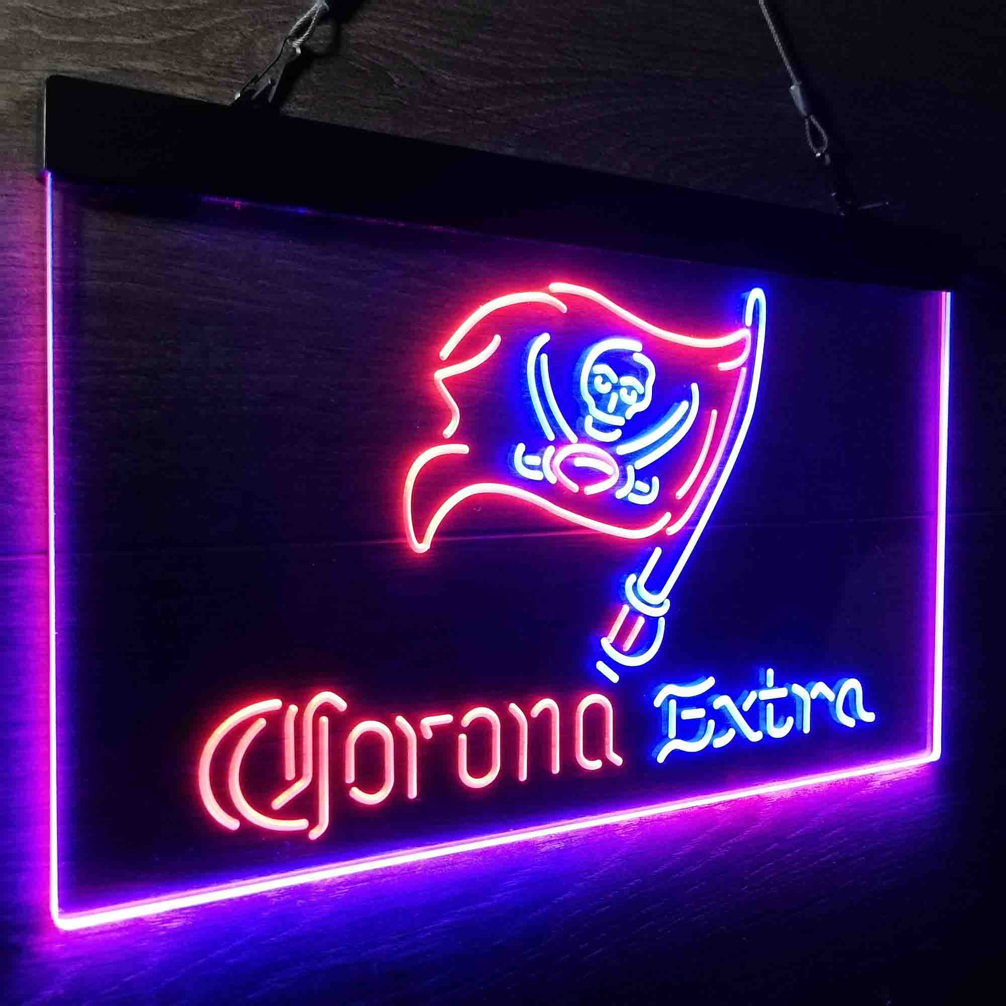 Corona Extra Bar Tampa Bay Buccaneers Est. 1976 Neon-Like LED Sign - ProLedSign