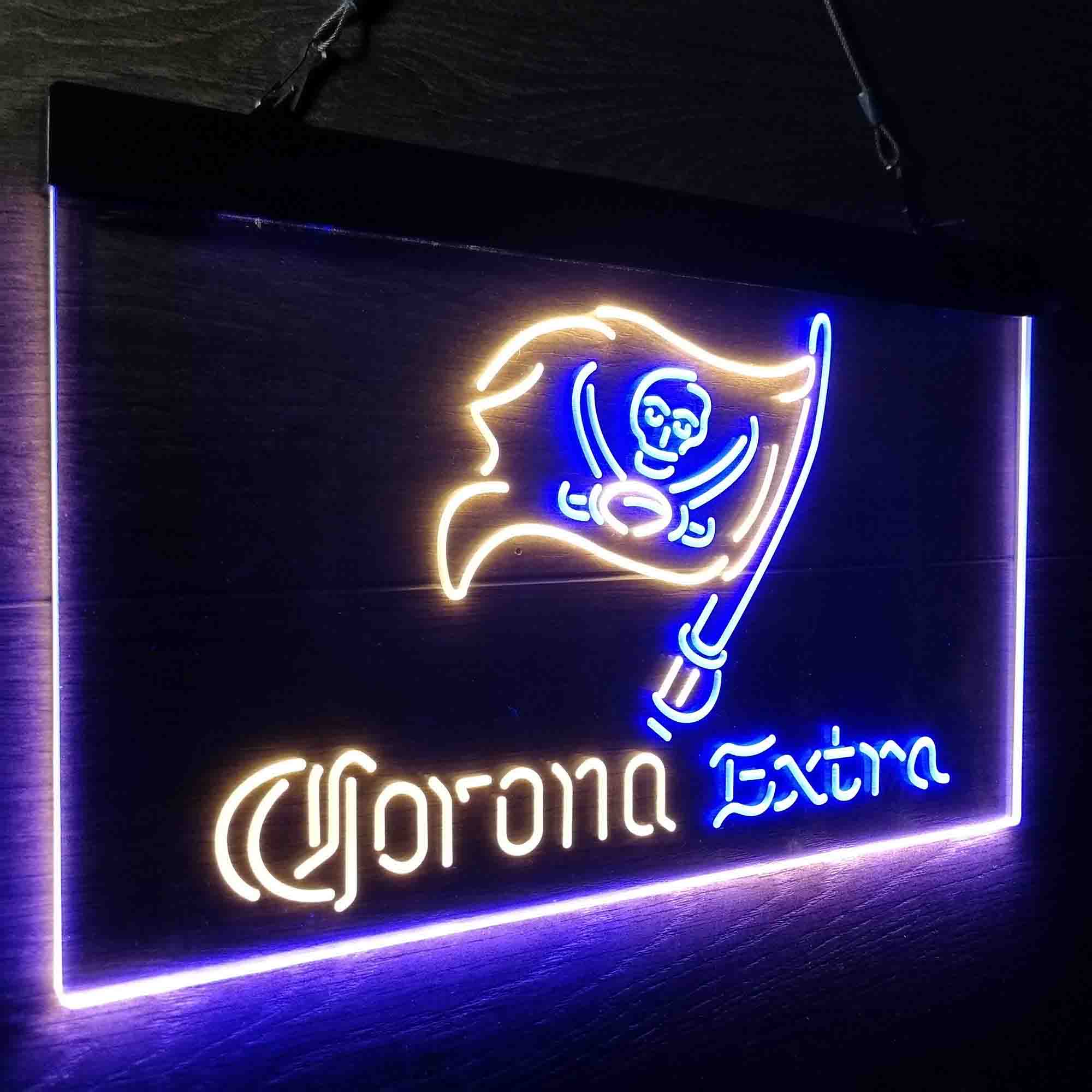 Corona Extra Bar Tampa Bay Buccaneers Est. 1976 Neon-Like LED Sign - ProLedSign