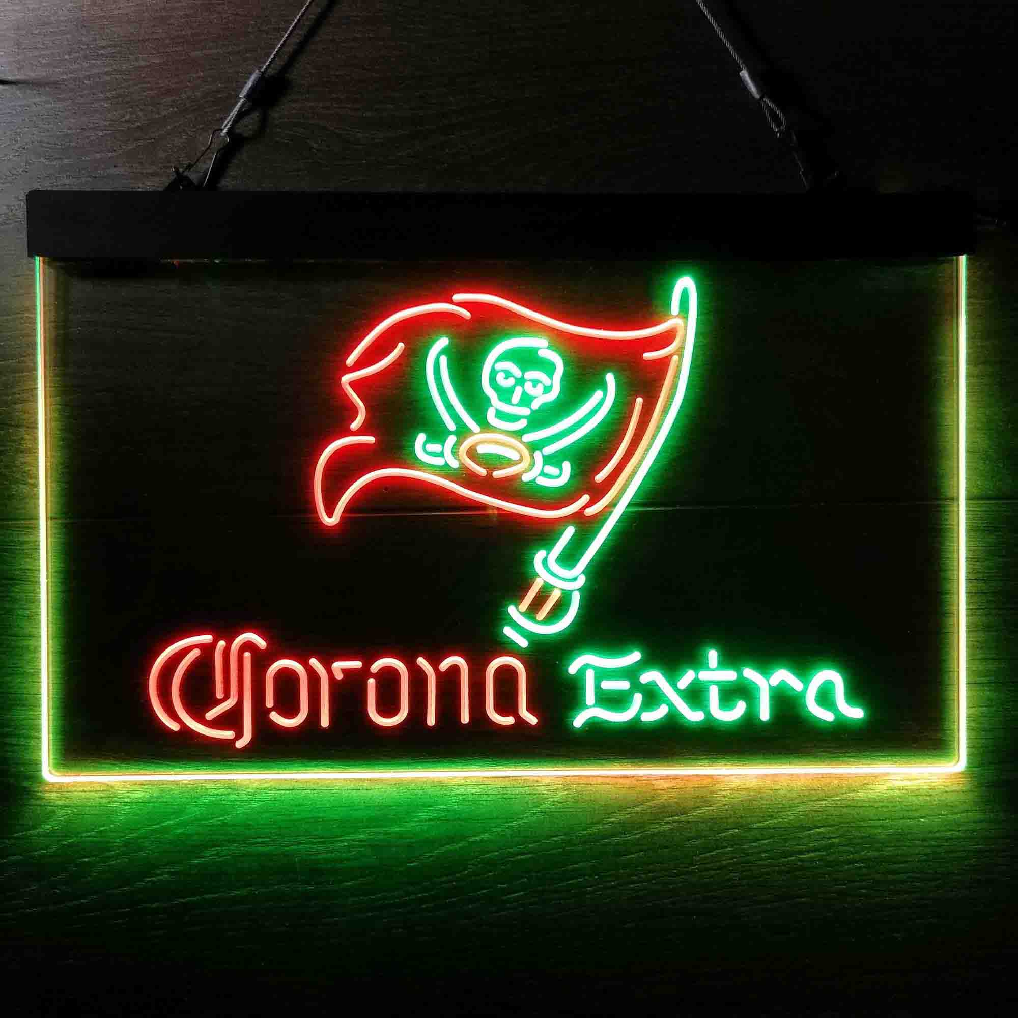 Corona Extra Bar Tampa Bay Buccaneers Est. 1976 Neon-Like LED Sign - ProLedSign