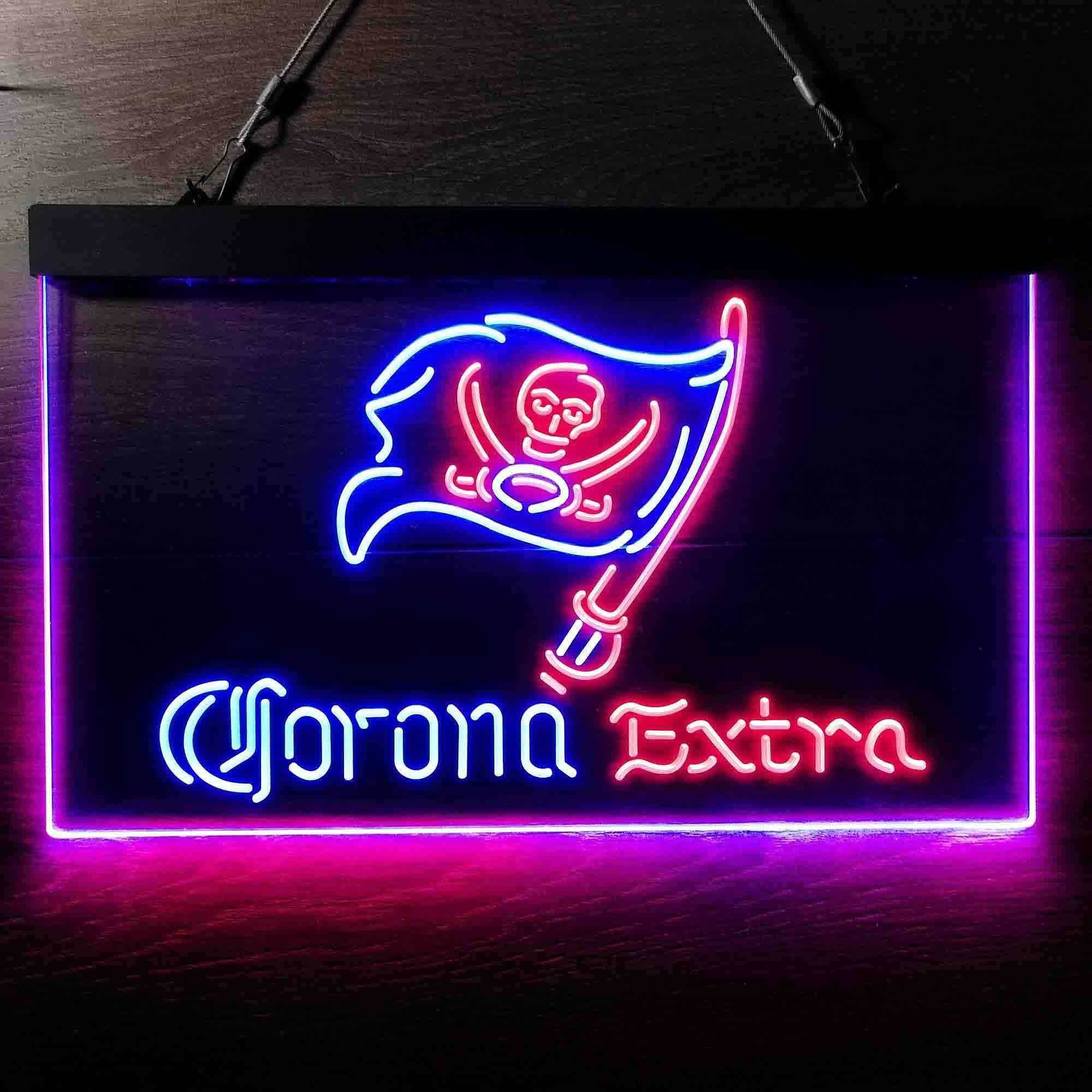 Corona Extra Bar Tampa Bay Buccaneers Est. 1976 Neon-Like LED Sign - ProLedSign