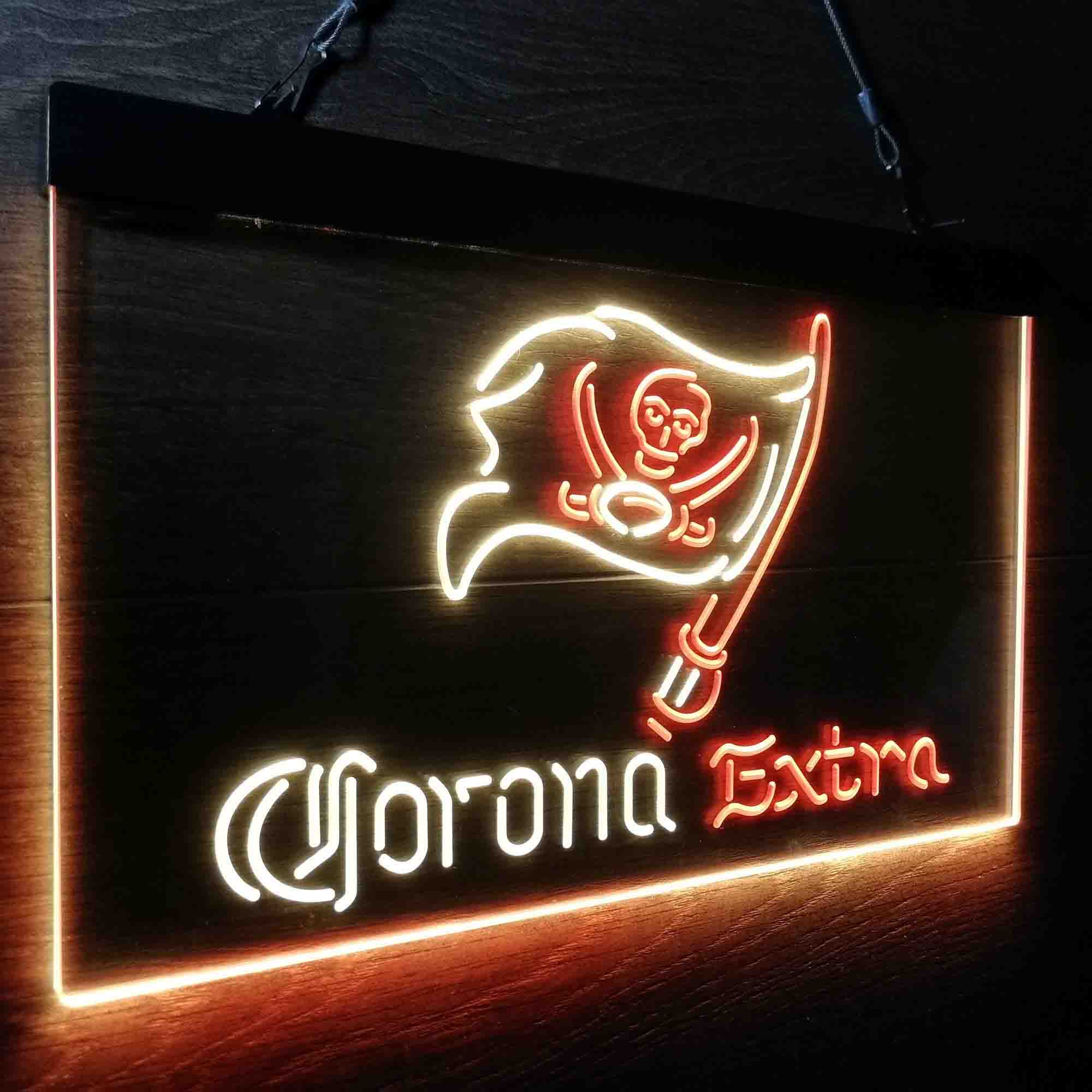 Corona Extra Bar Tampa Bay Buccaneers Est. 1976 Neon-Like LED Sign - ProLedSign