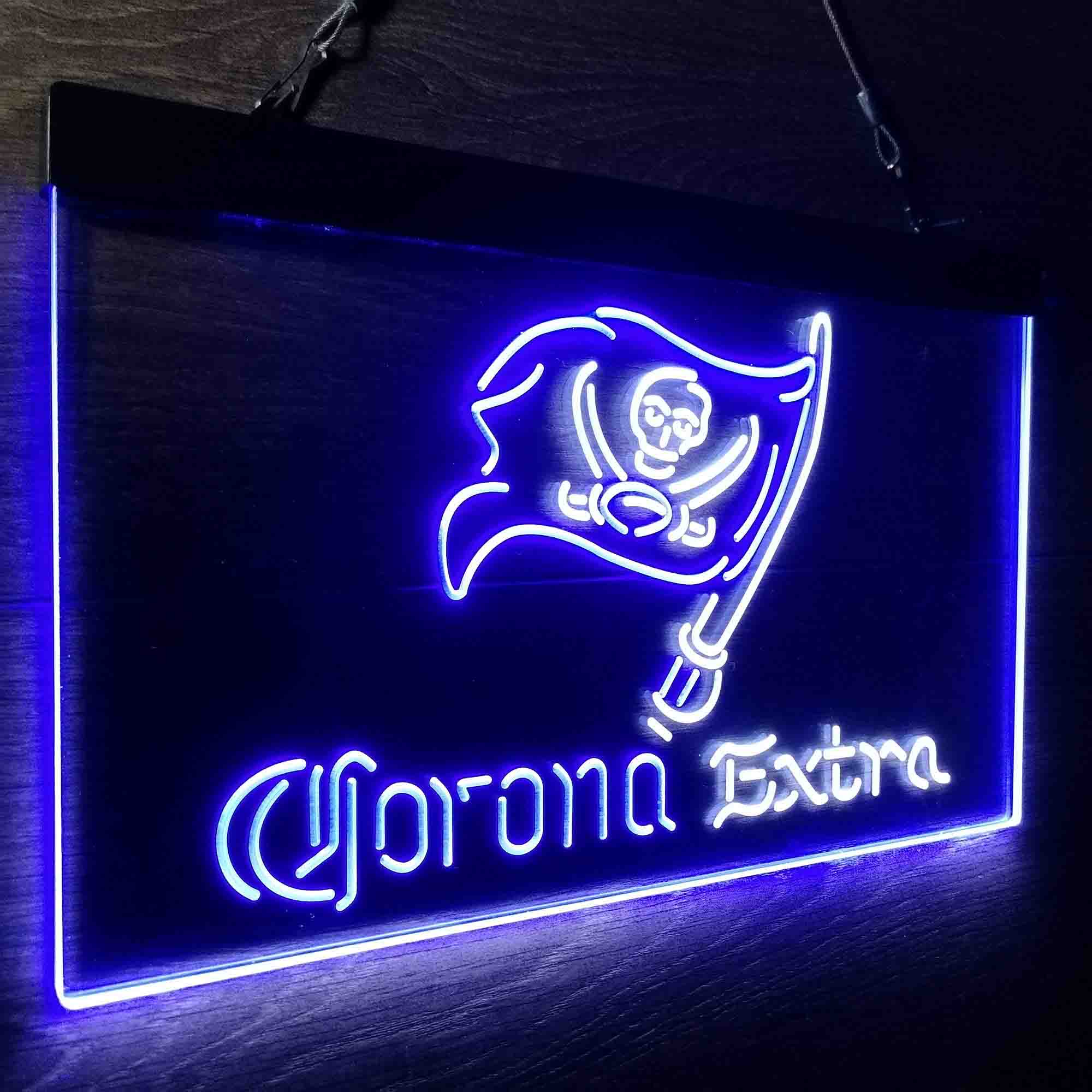 Corona Extra Bar Tampa Bay Buccaneers Est. 1976 Neon-Like LED Sign - ProLedSign