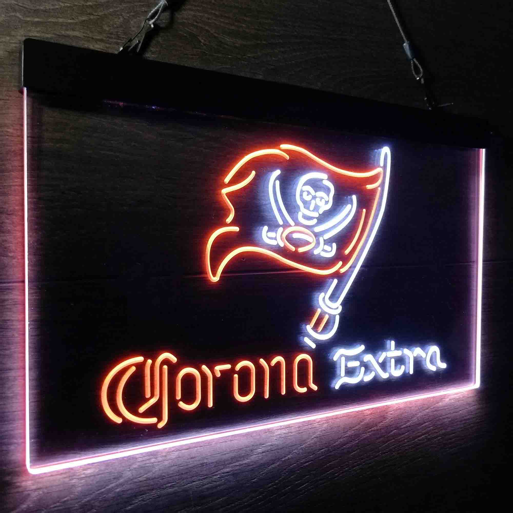 Corona Extra Bar Tampa Bay Buccaneers Est. 1976 Neon-Like LED Sign - ProLedSign