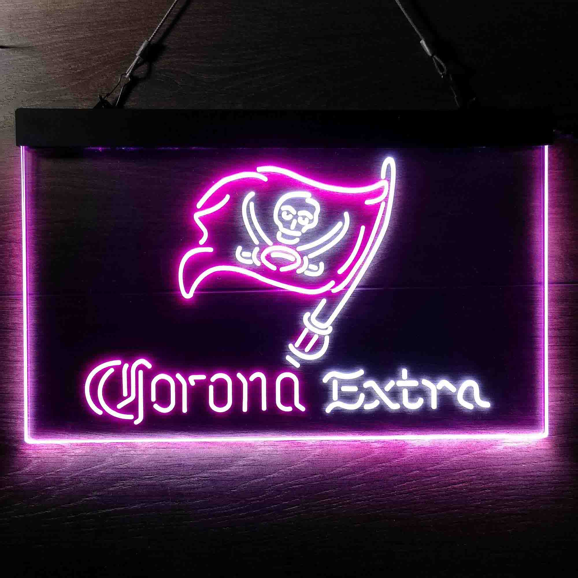 Corona Extra Bar Tampa Bay Buccaneers Est. 1976 Neon-Like LED Sign - ProLedSign