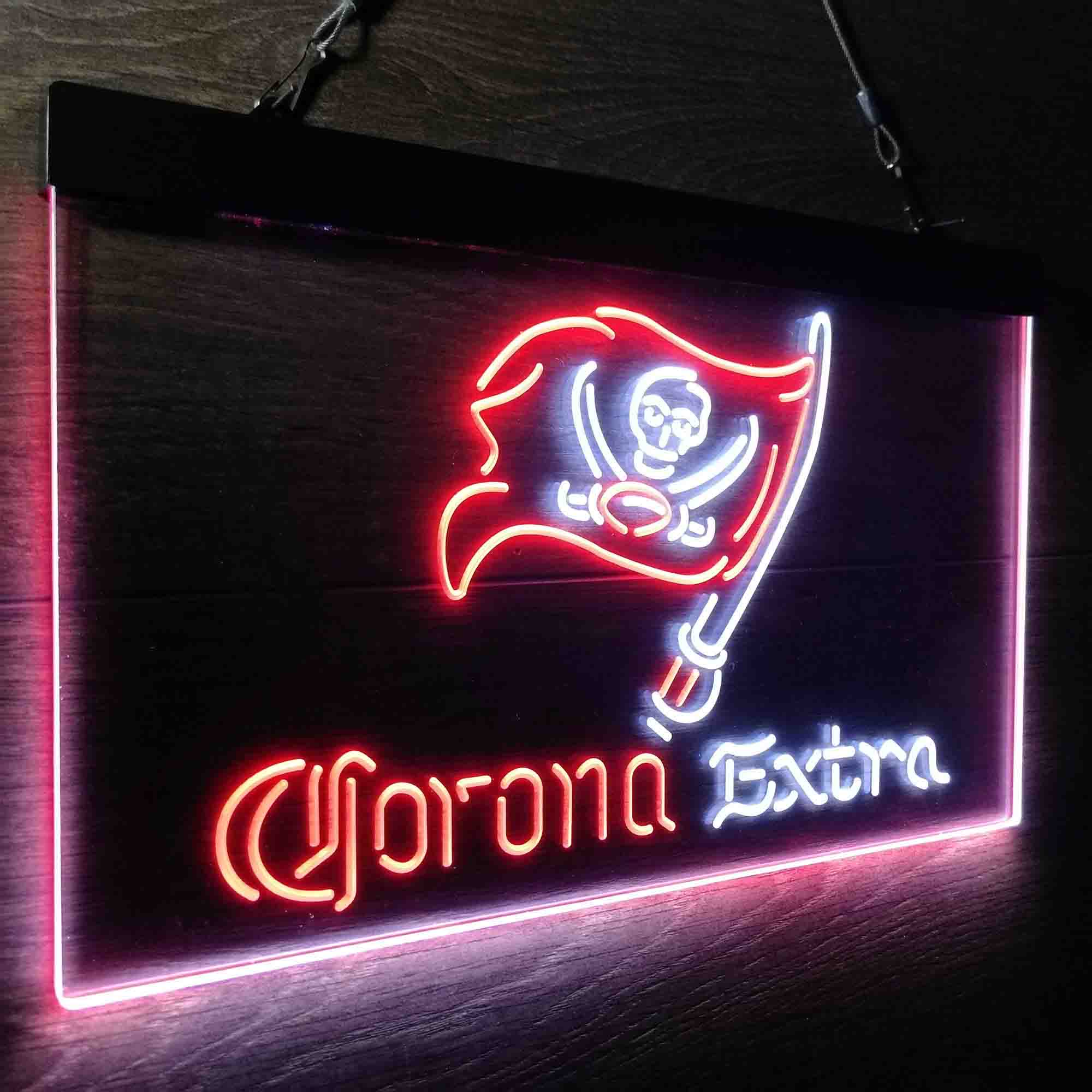 Corona Extra Bar Tampa Bay Buccaneers Est. 1976 Neon-Like LED Sign - ProLedSign