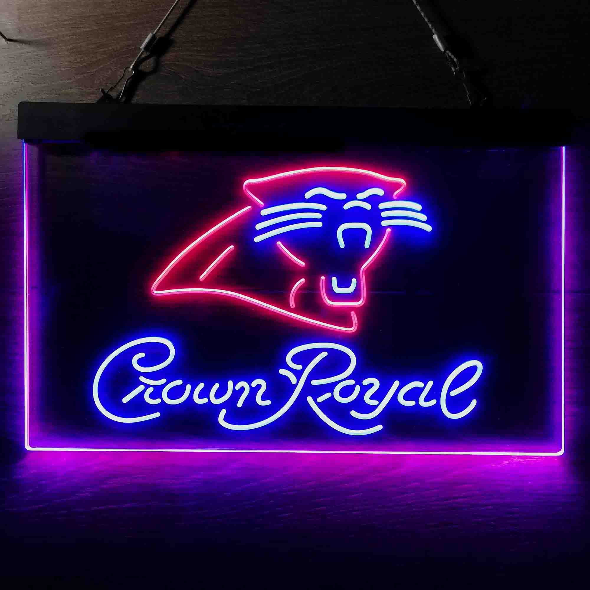 Carolina Panthers Crown Royal Bar Neon-Like LED Sign - ProLedSign