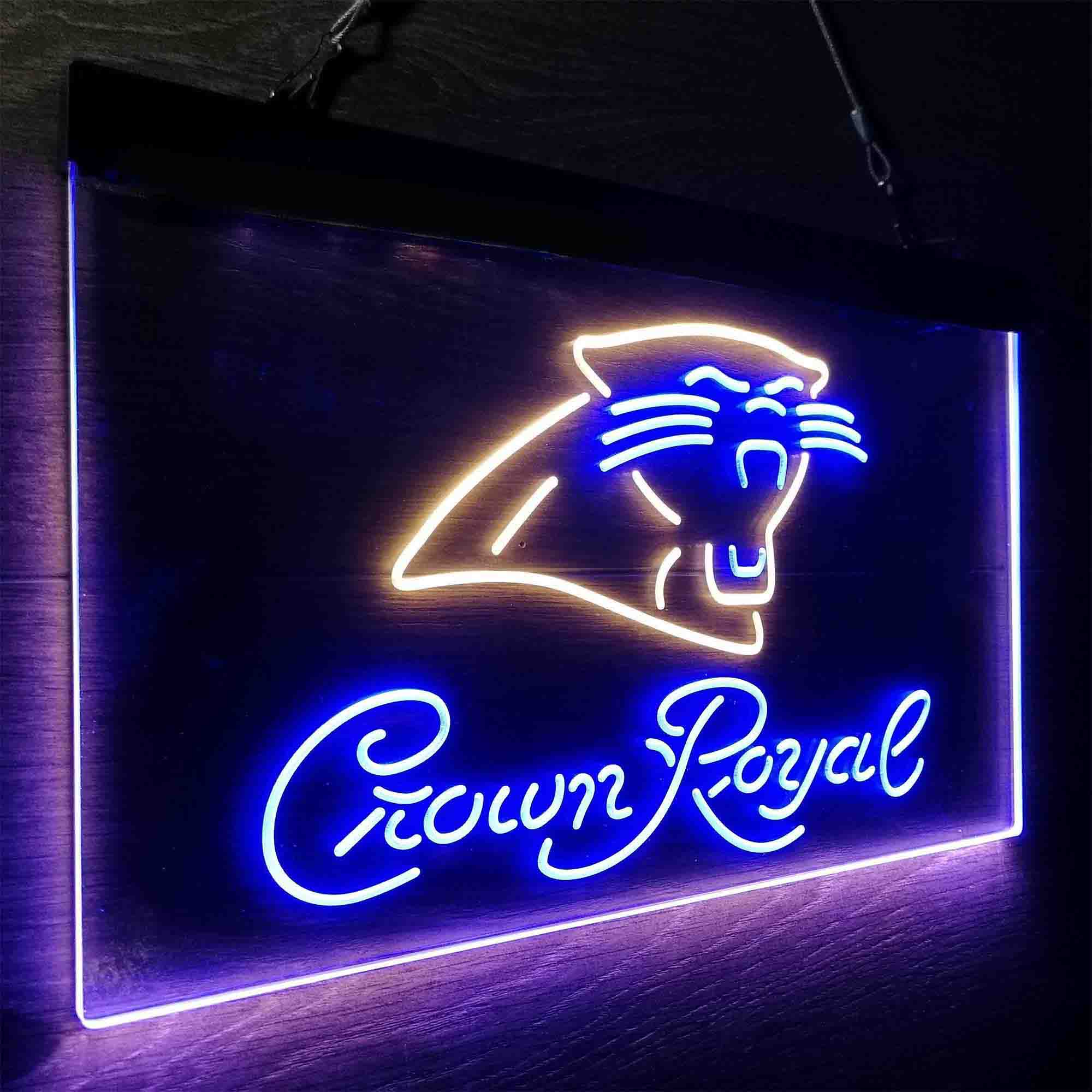 Carolina Panthers Crown Royal Bar Neon-Like LED Sign - ProLedSign