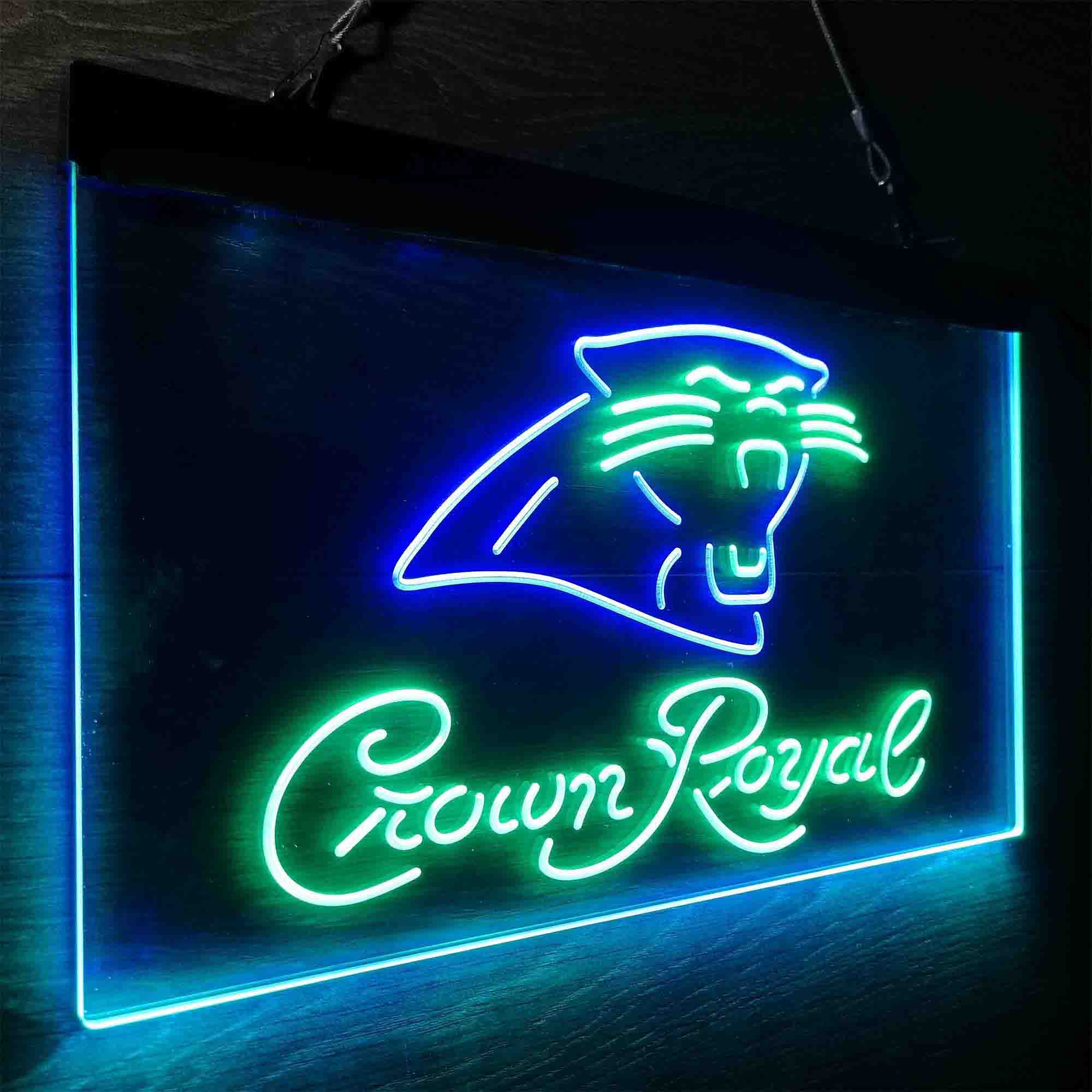 Carolina Panthers Crown Royal Bar Neon-Like LED Sign - ProLedSign