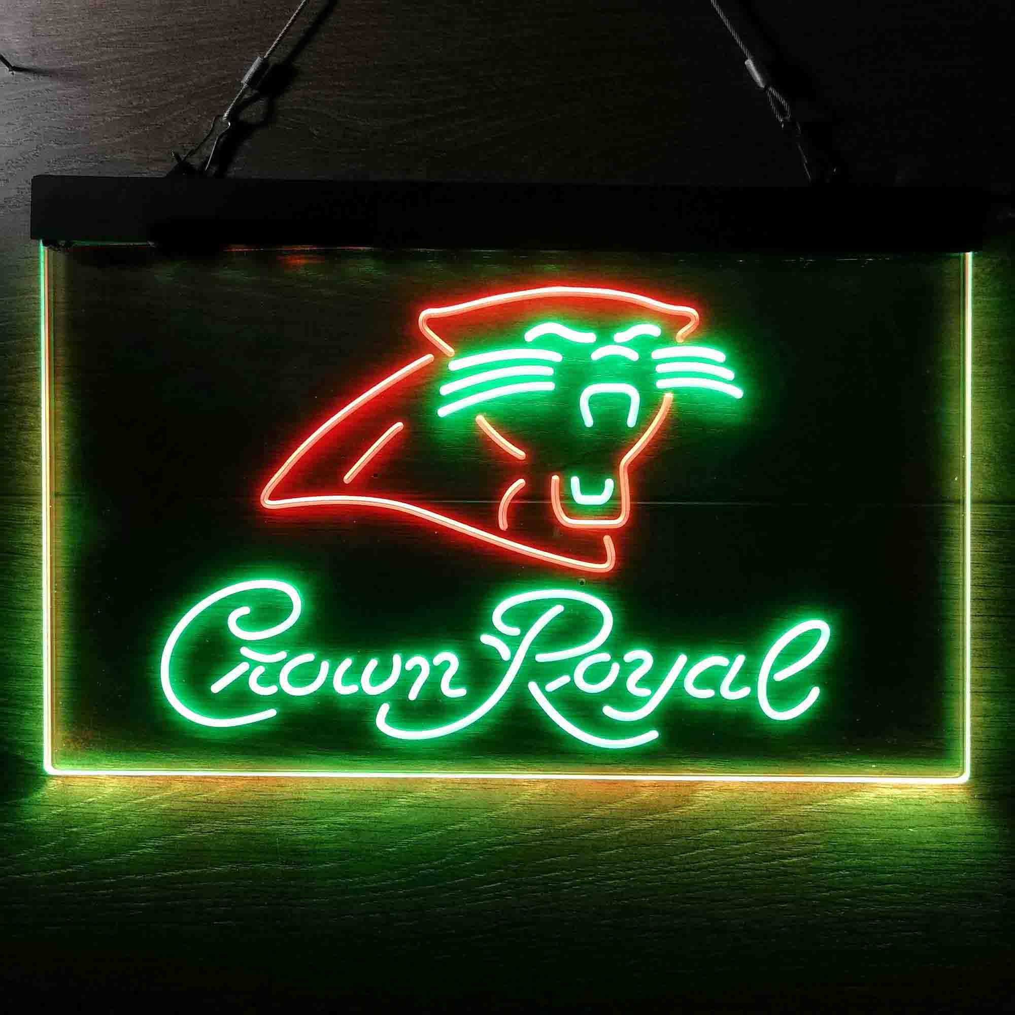 Carolina Panthers Crown Royal Bar Neon-Like LED Sign - ProLedSign