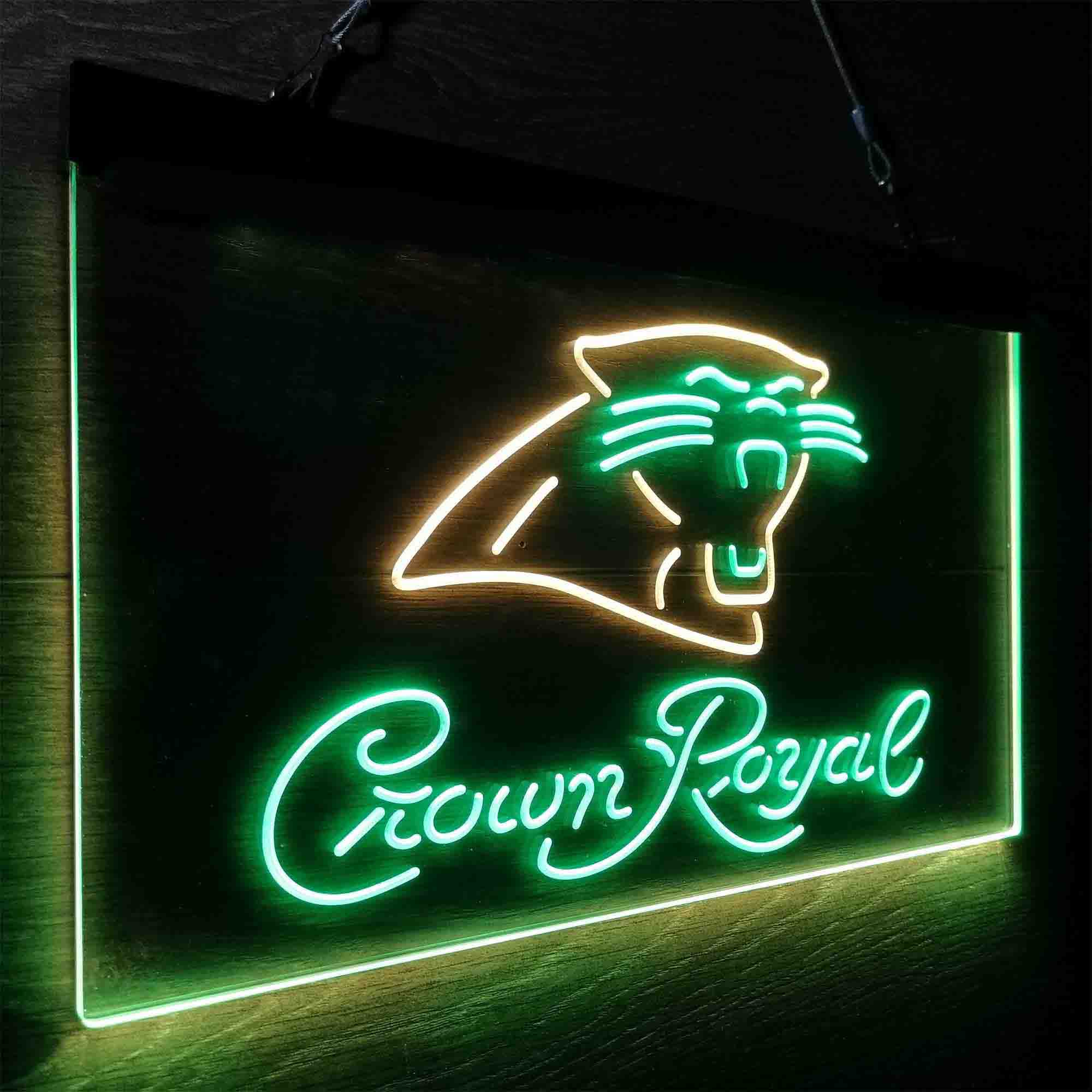 Carolina Panthers Crown Royal Bar Neon-Like LED Sign - ProLedSign