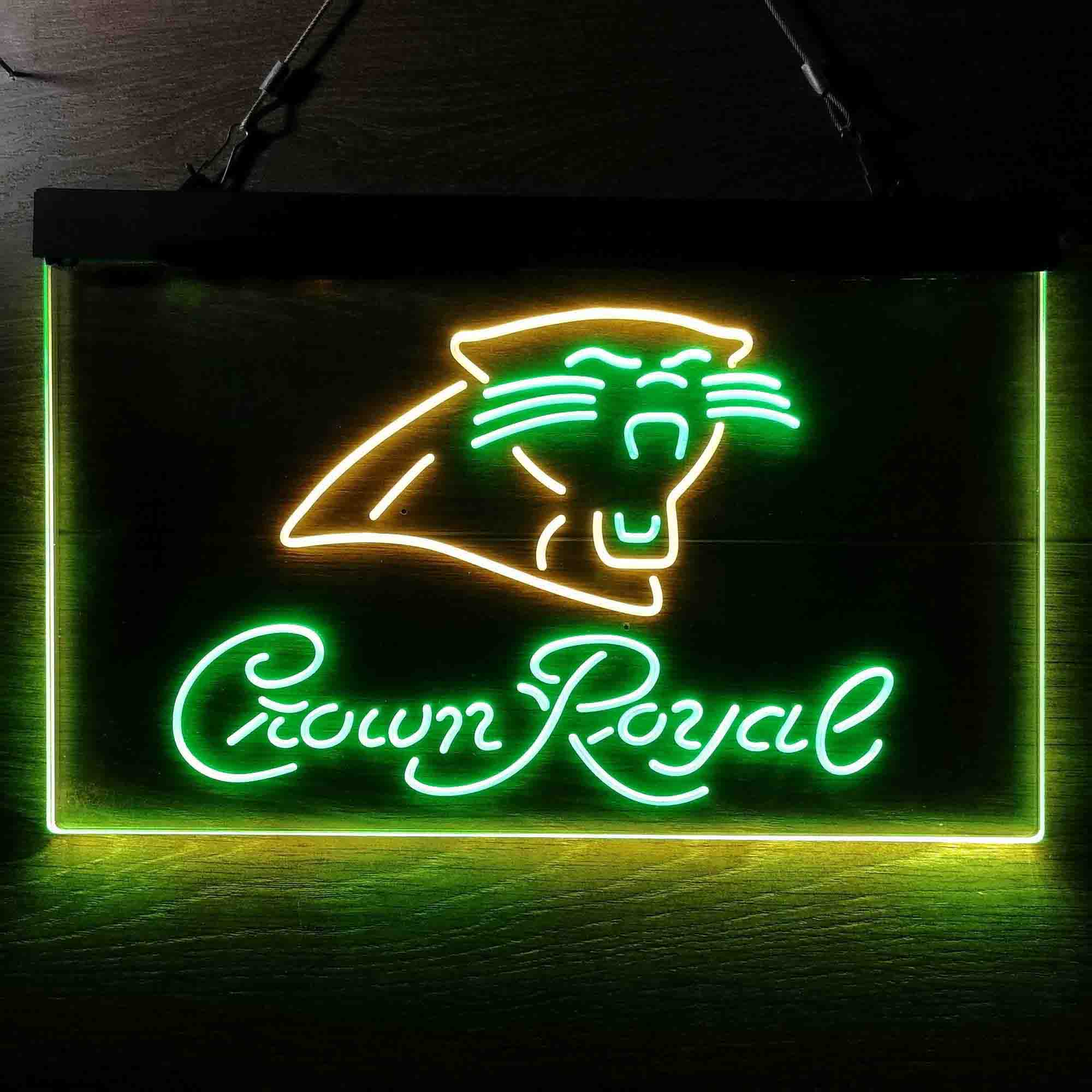 Carolina Panthers Crown Royal Bar Neon-Like LED Sign - ProLedSign