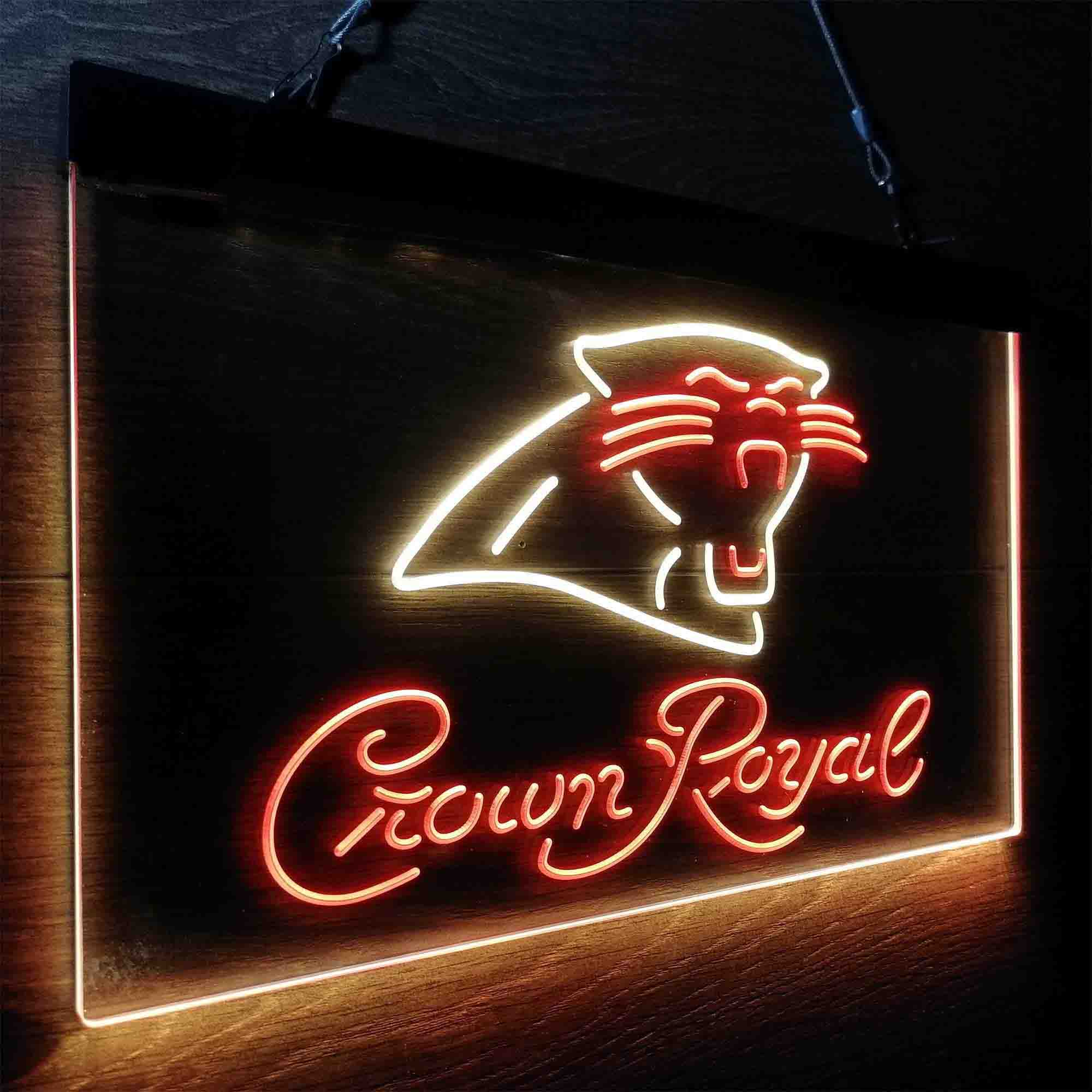 Carolina Panthers Crown Royal Bar Neon-Like LED Sign - ProLedSign