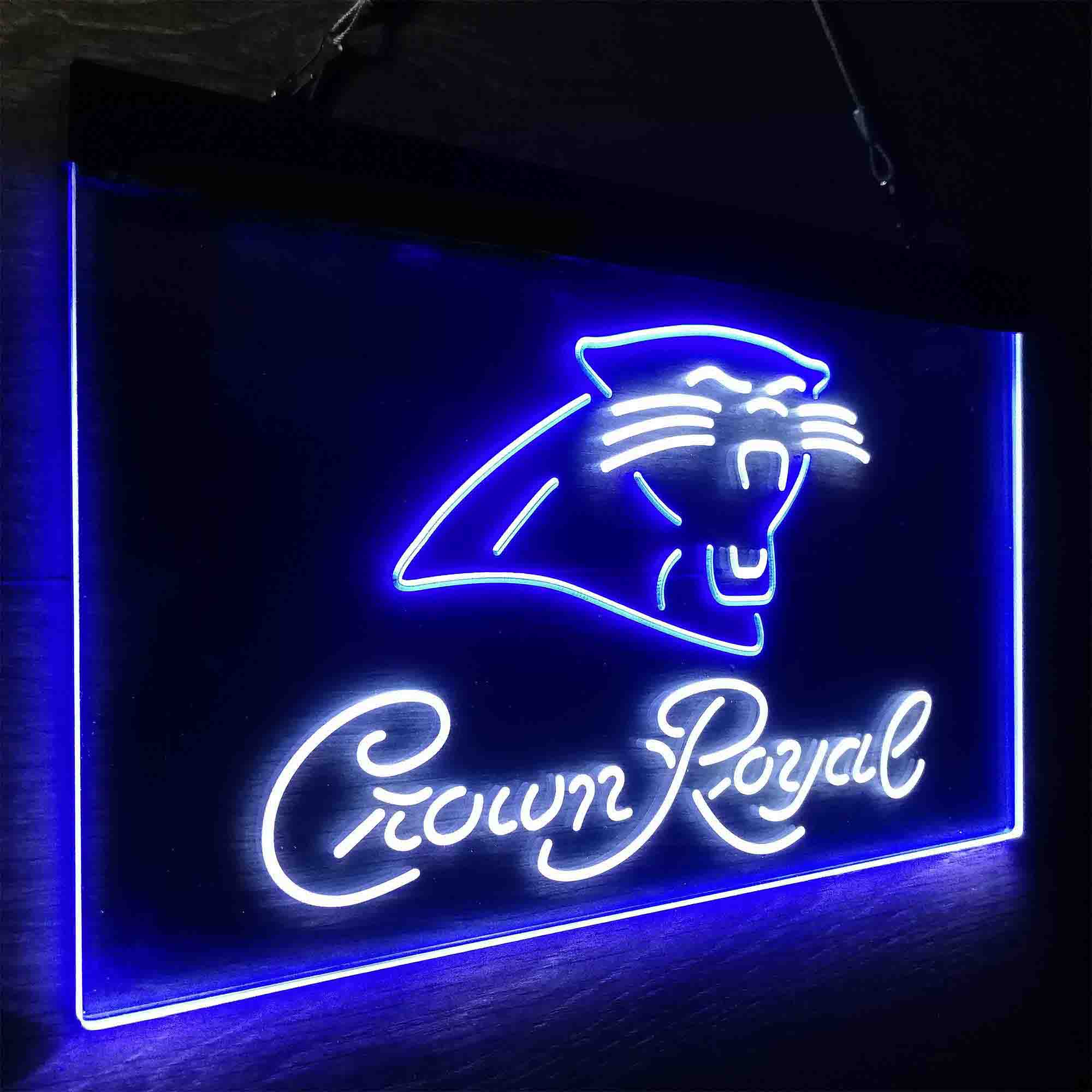 Carolina Panthers Crown Royal Bar Neon-Like LED Sign - ProLedSign