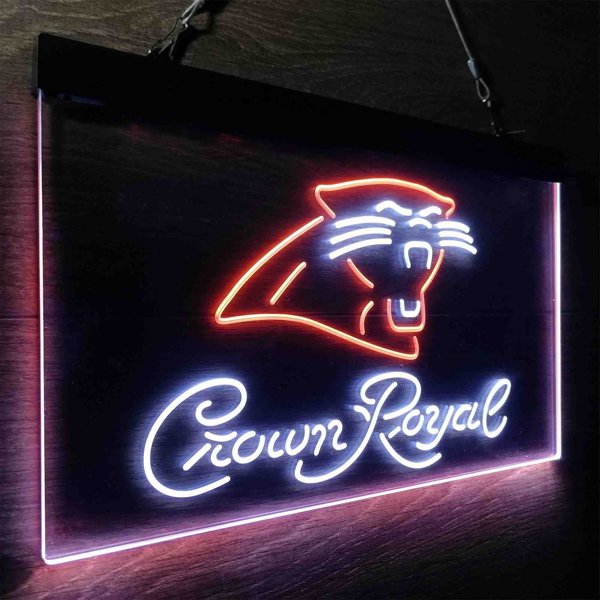 Carolina Panthers Crown Royal Bar Neon-Like LED Sign - ProLedSign