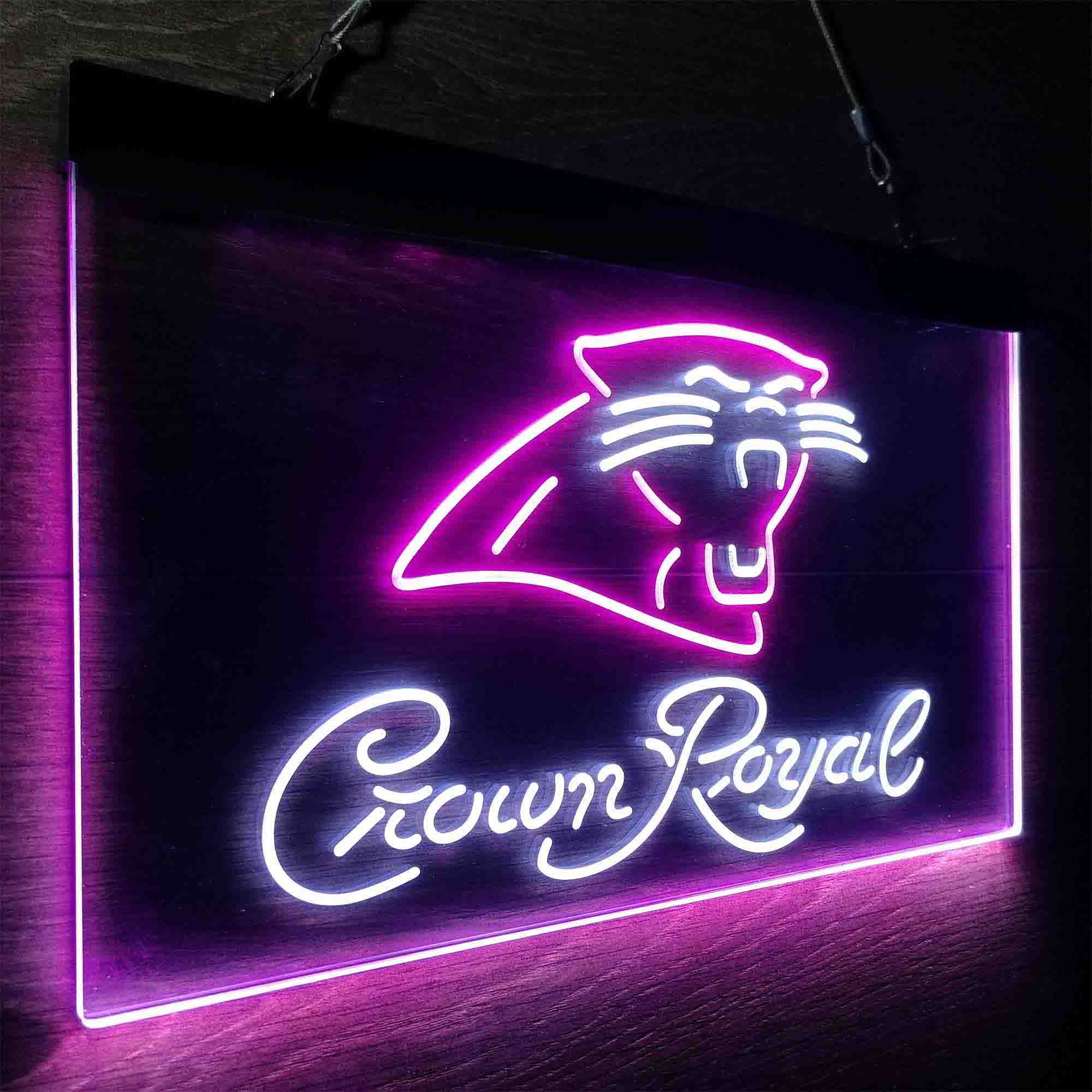 Carolina Panthers Crown Royal Bar Neon-Like LED Sign - ProLedSign