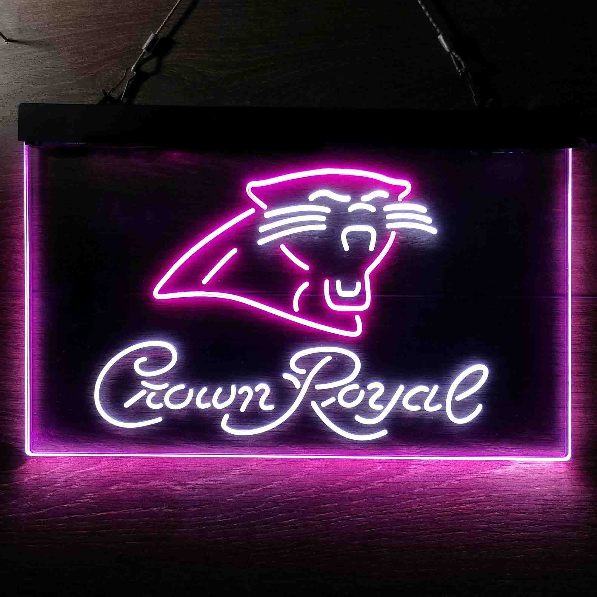 Carolina Panthers Crown Royal Bar Neon-Like LED Sign - ProLedSign