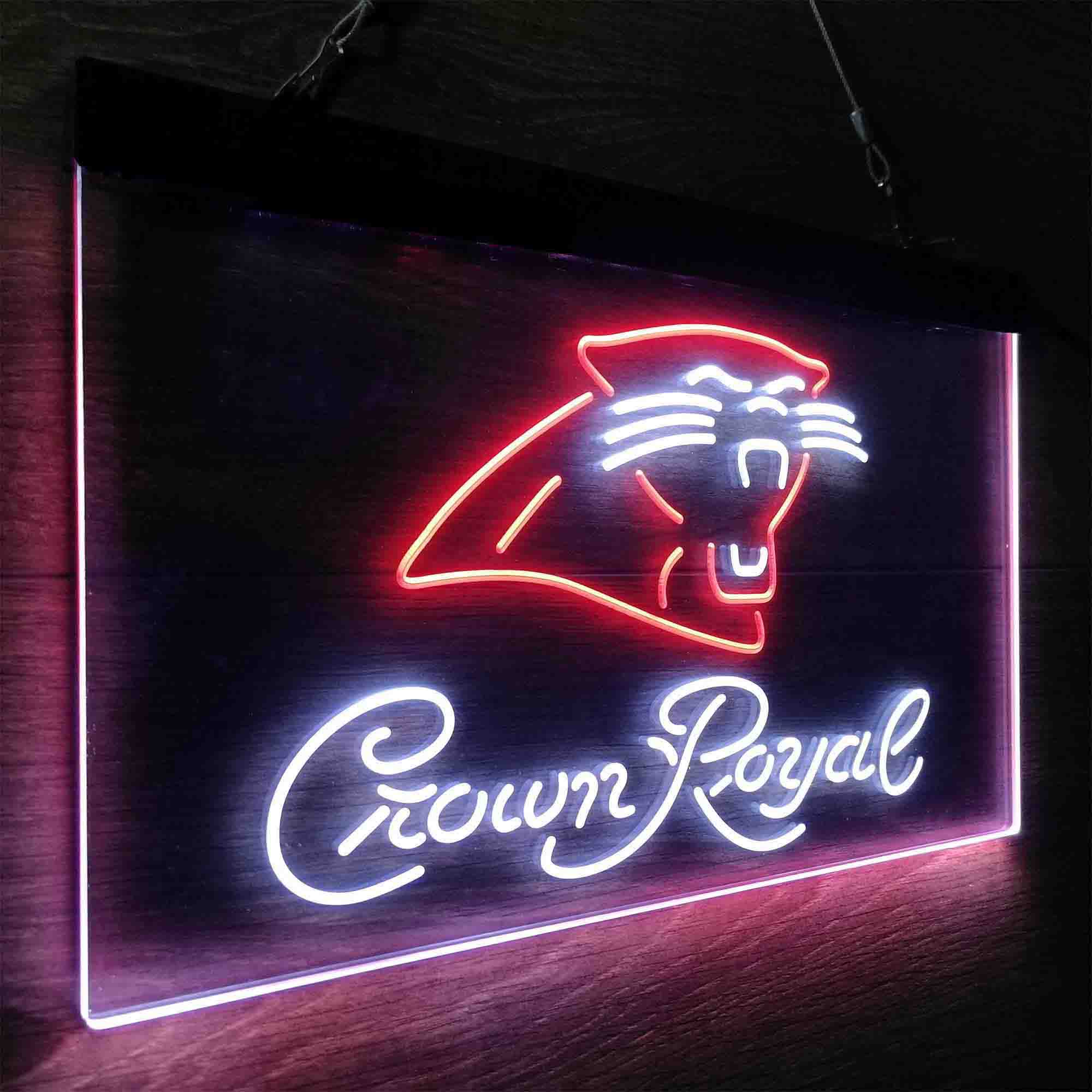 Carolina Panthers Crown Royal Bar Neon-Like LED Sign - ProLedSign