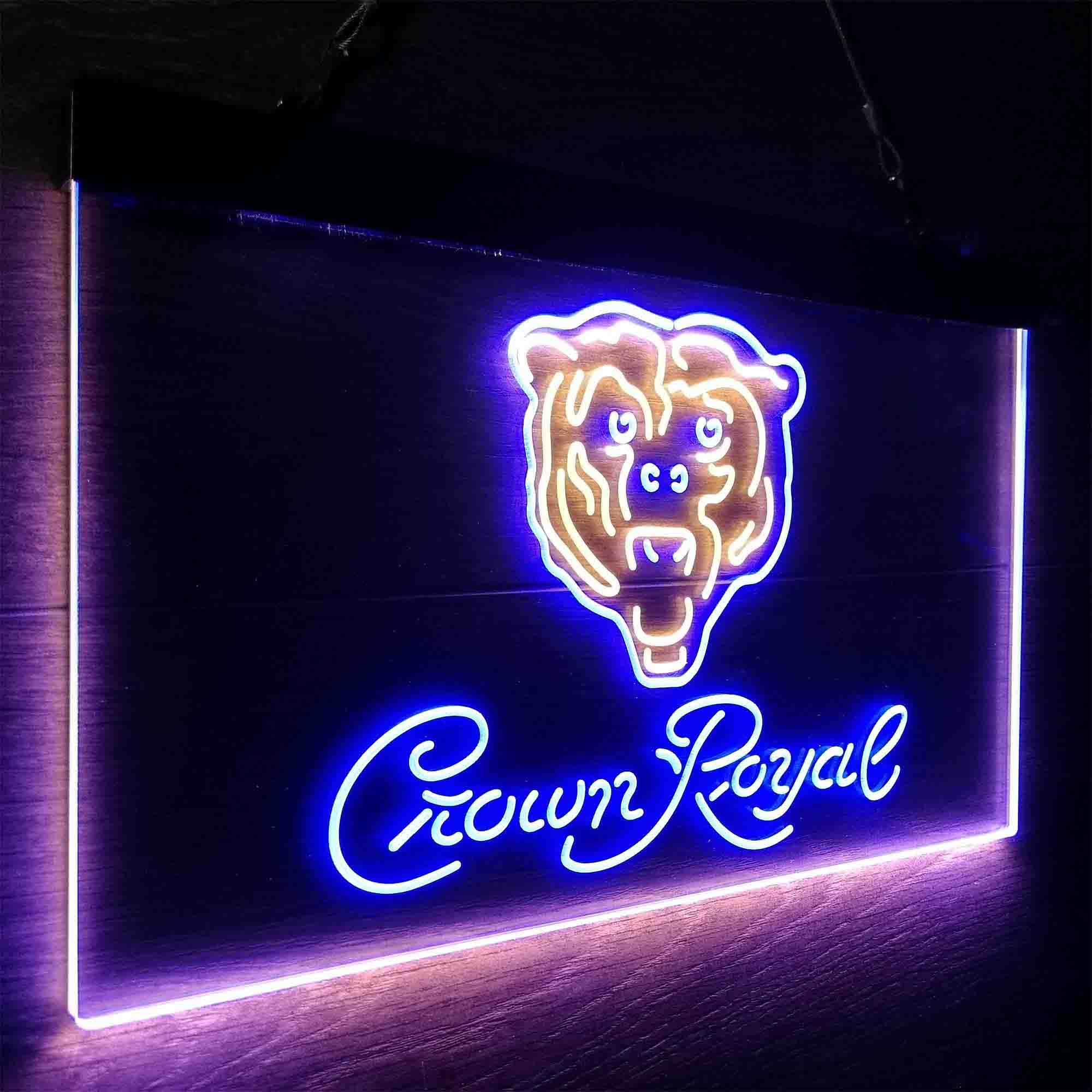 Chicago Bears Crown Royal Bar Neon-Like LED Sign - ProLedSign