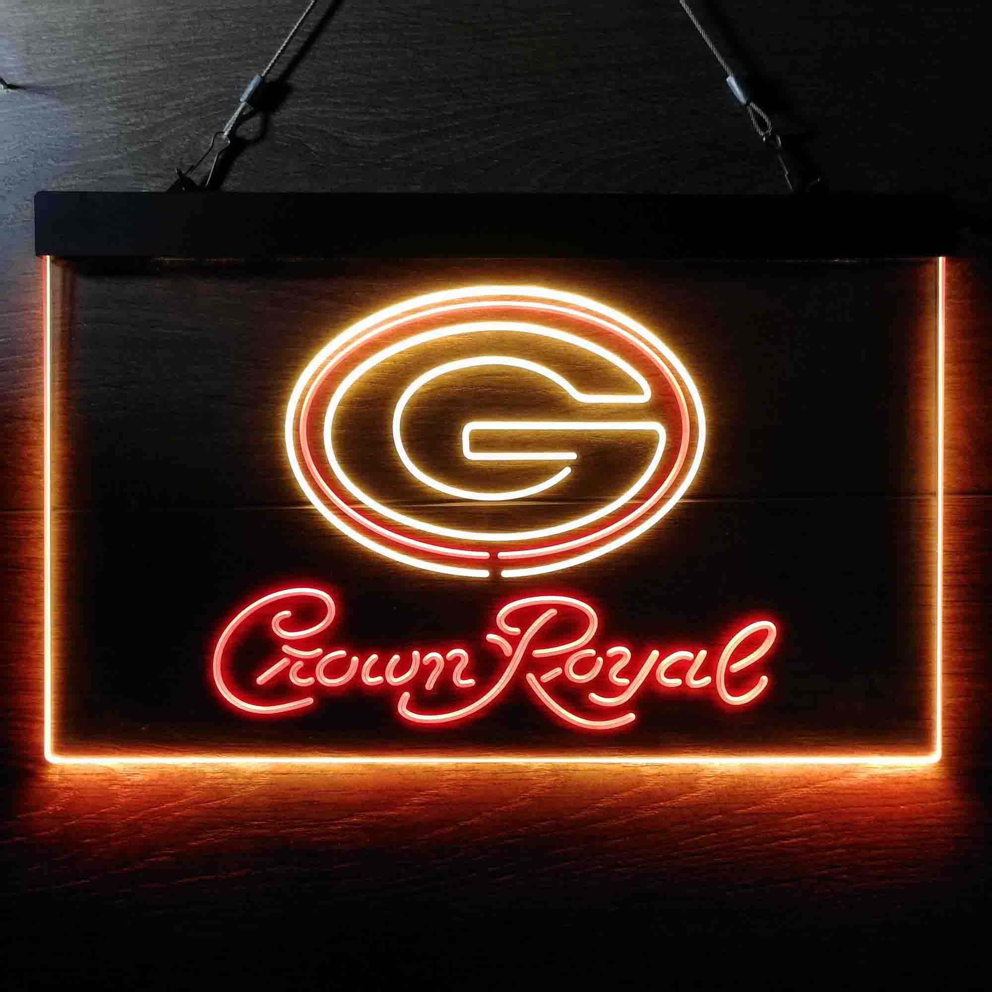 Green Bay Packers Crown Royal Bar Neon-Like LED Sign - ProLedSign