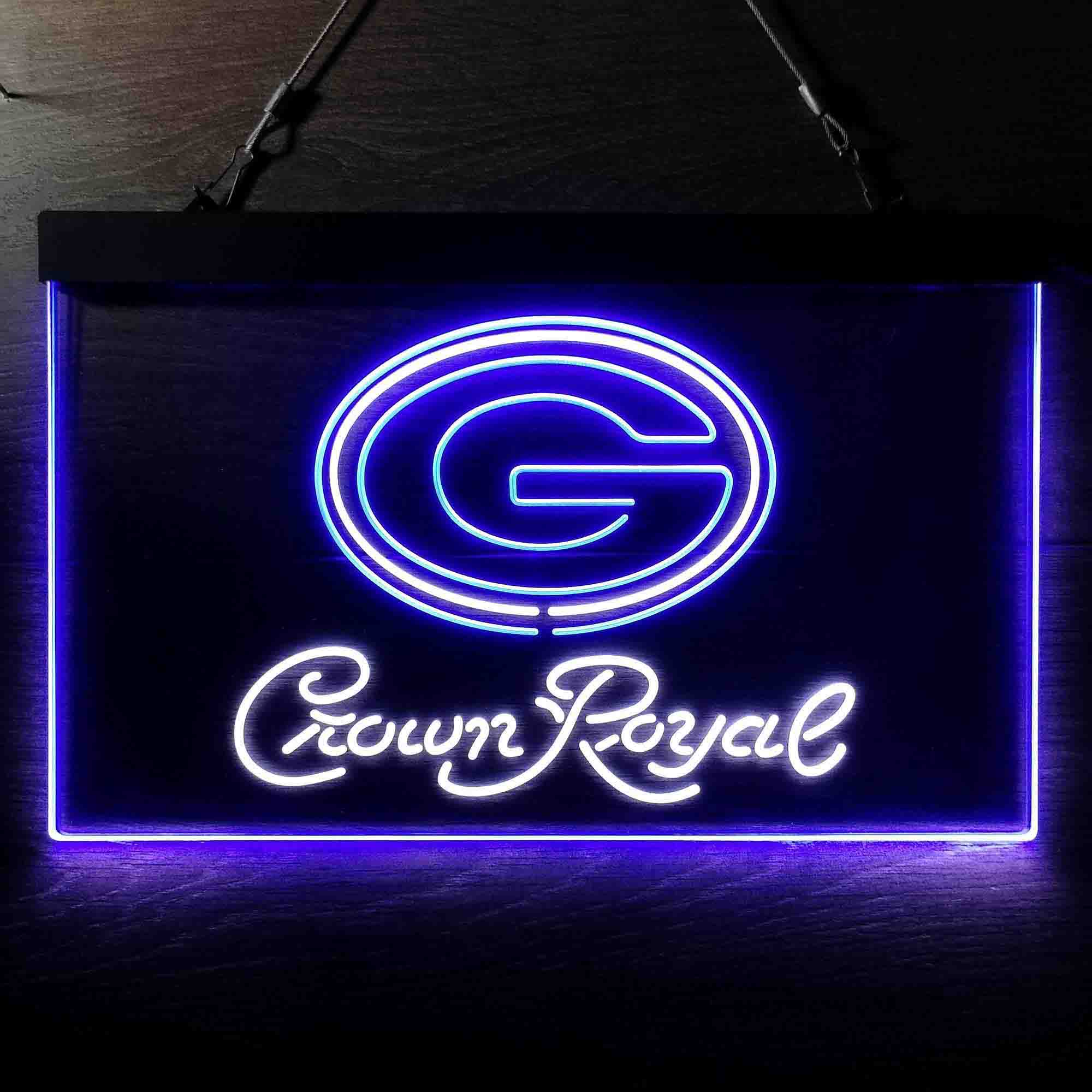 Green Bay Packers Crown Royal Bar Neon-Like LED Sign - ProLedSign