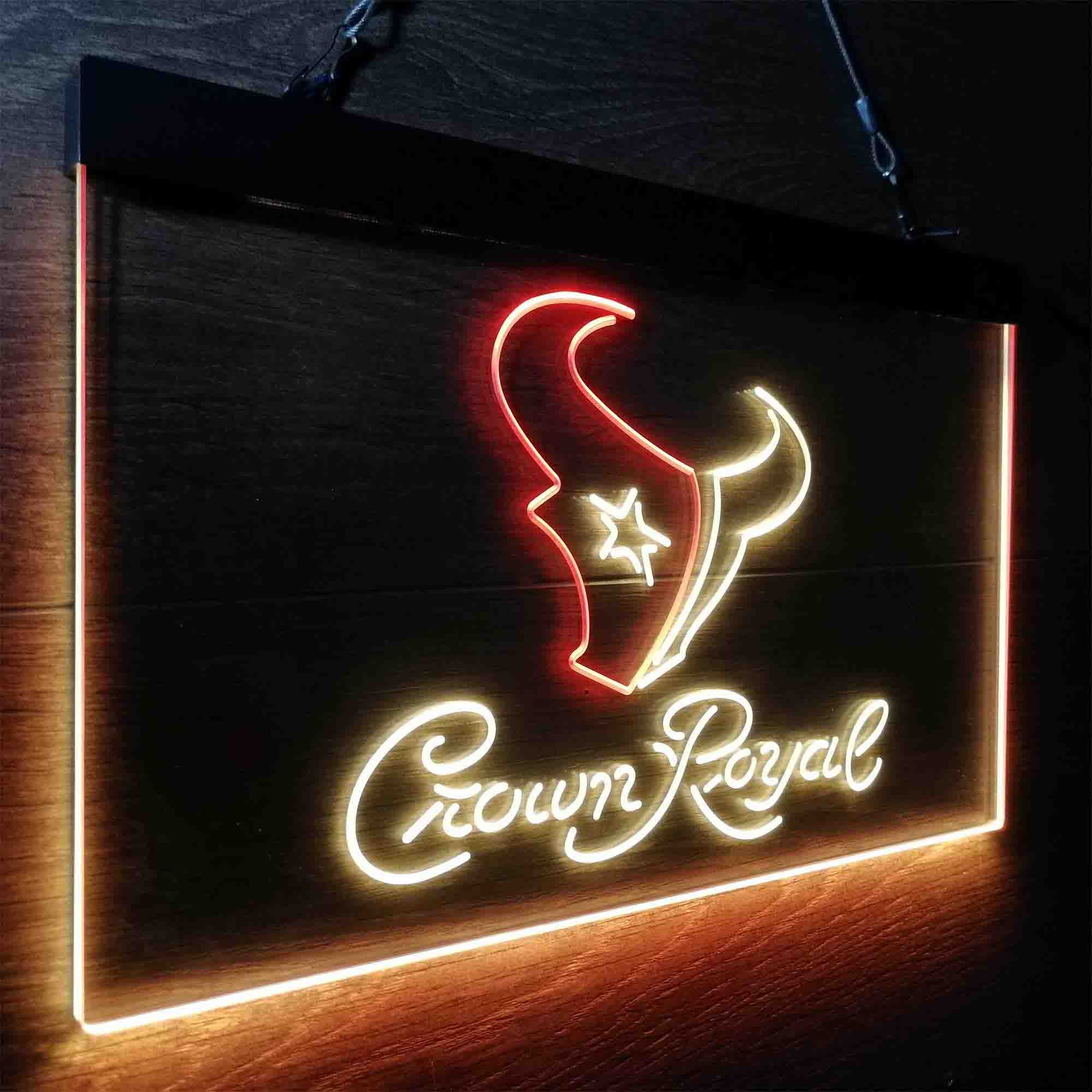 Houston Texans Crown Royal Bar Neon-Like LED Sign - ProLedSign