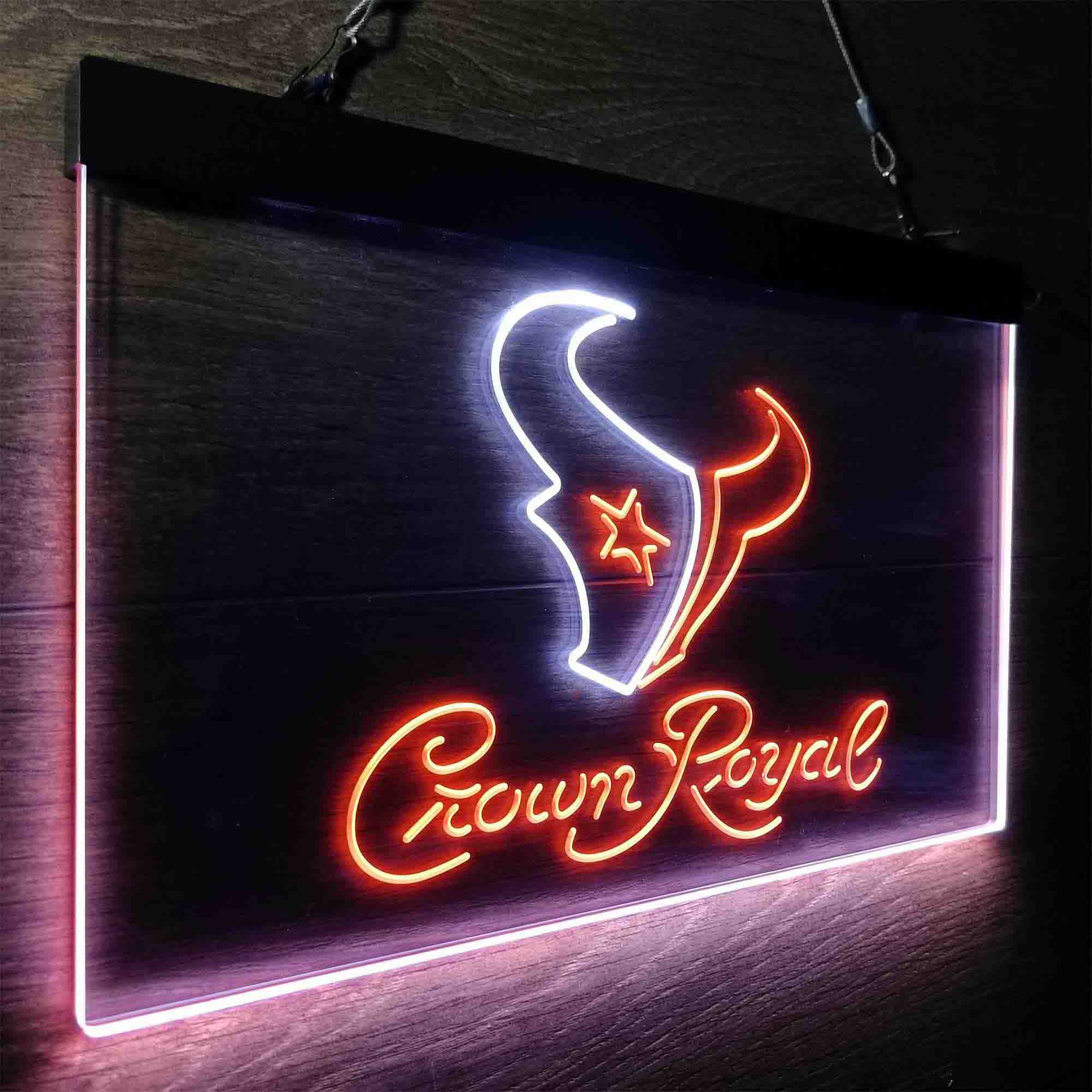 Houston Texans Crown Royal Bar Neon-Like LED Sign - ProLedSign