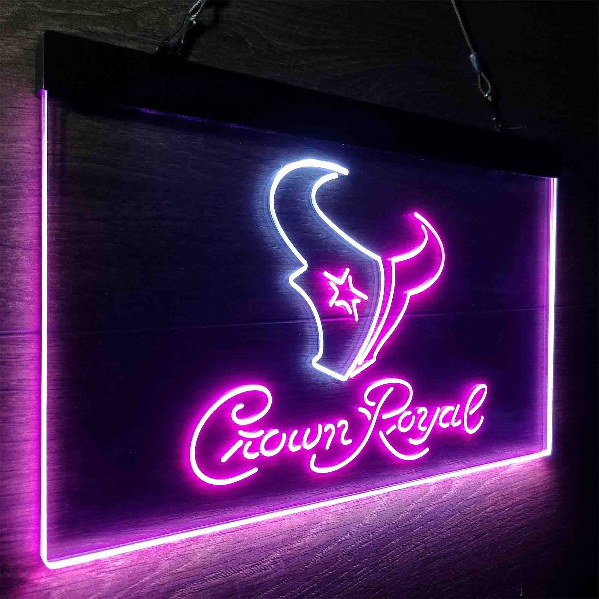 Houston Texans Crown Royal Bar Neon-Like LED Sign - ProLedSign