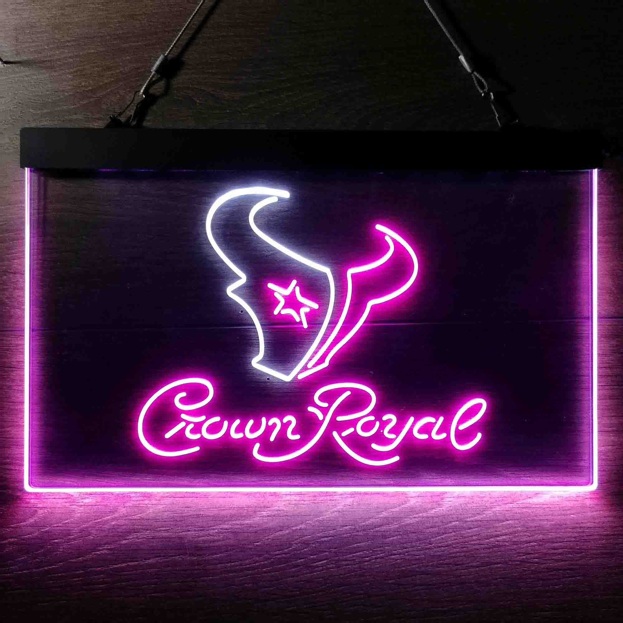 Houston Texans Crown Royal Bar Neon-Like LED Sign - ProLedSign